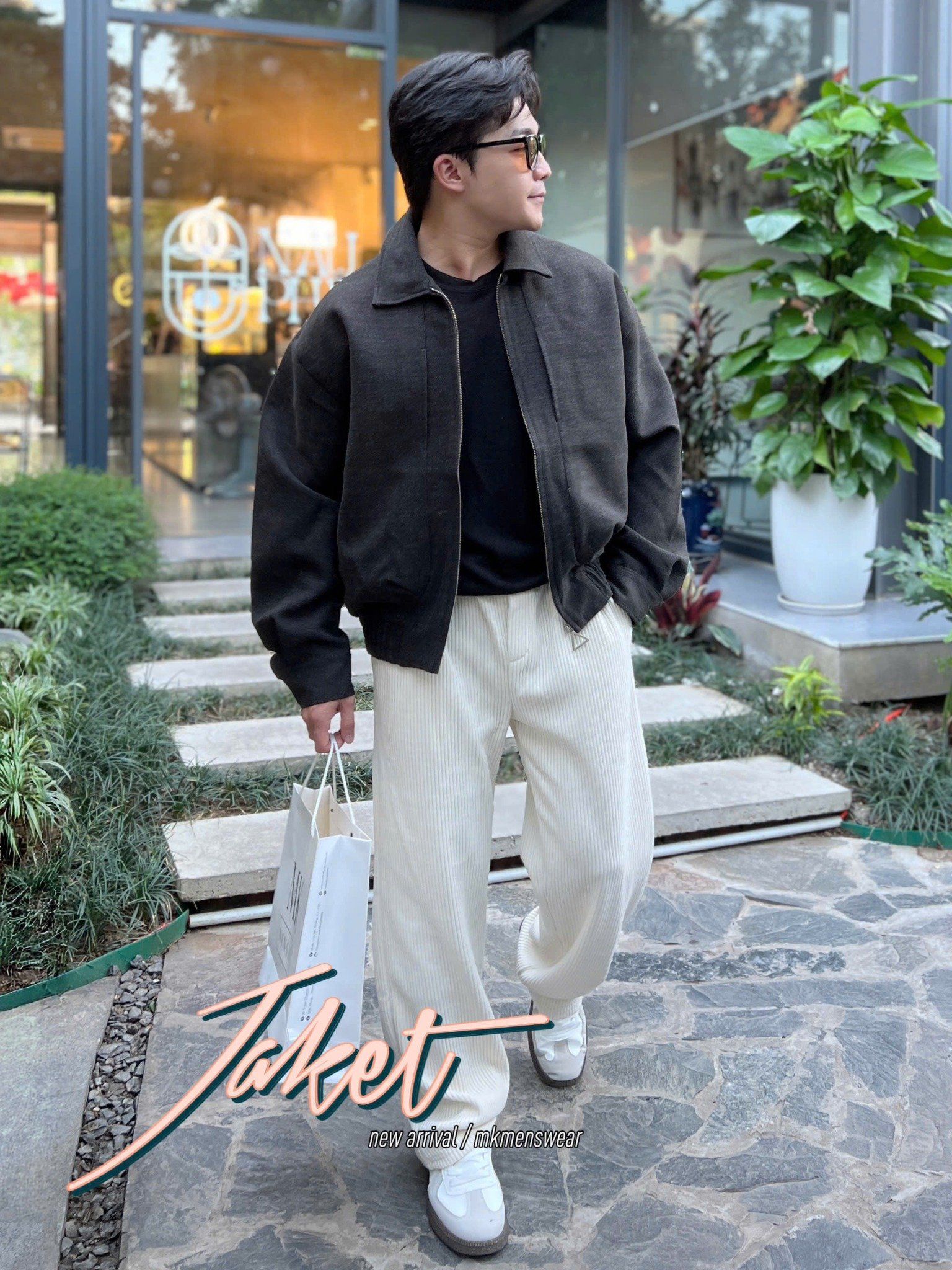  [ẢNH THẬT] Áo Khoác Dạ Nam Dáng Hàn Trơn Cổ Bẻ 25019 