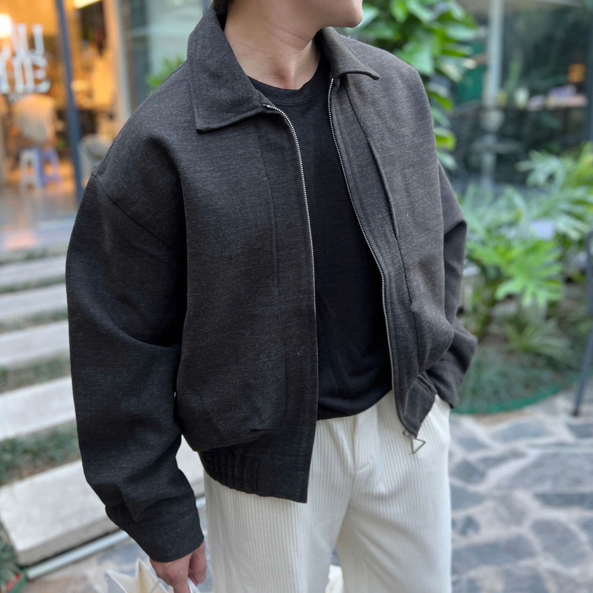  [ẢNH THẬT] Áo Khoác Dạ Nam Dáng Hàn Trơn Cổ Bẻ 25019 