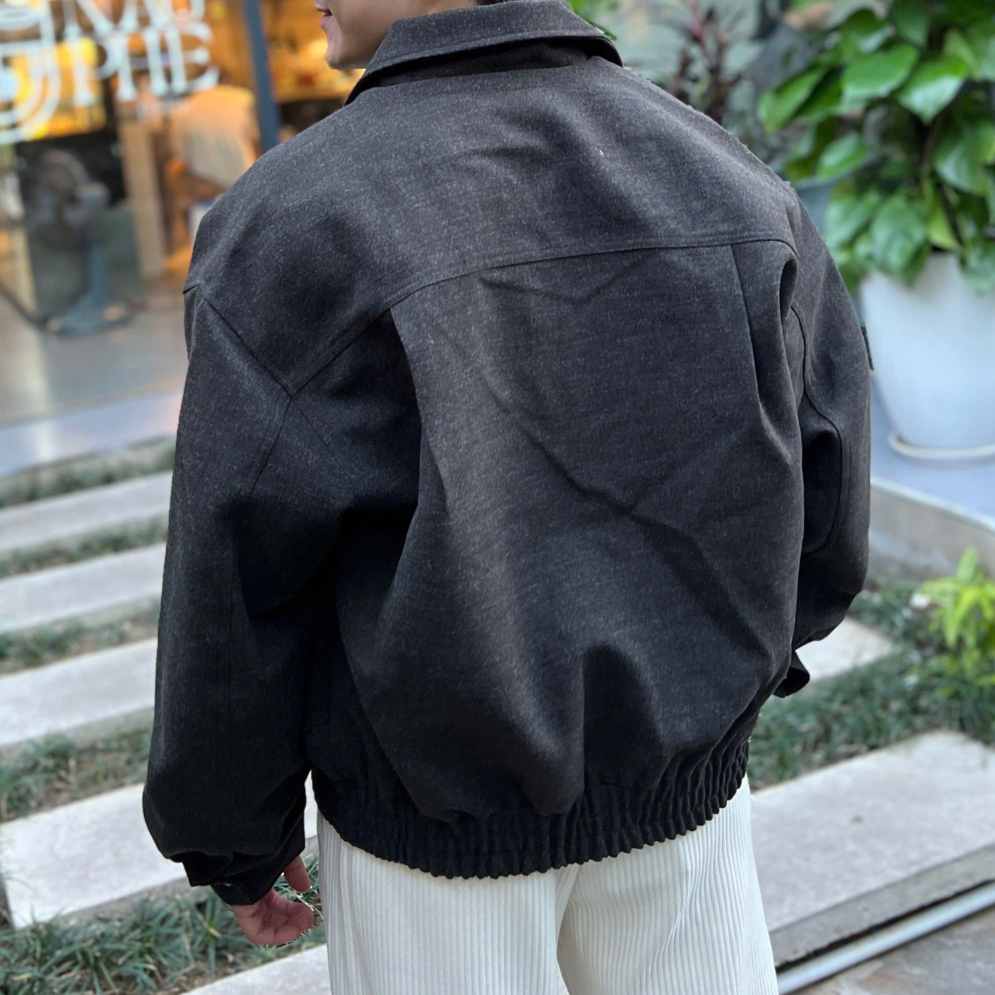  [ẢNH THẬT] Áo Khoác Dạ Nam Dáng Hàn Trơn Cổ Bẻ 25019 