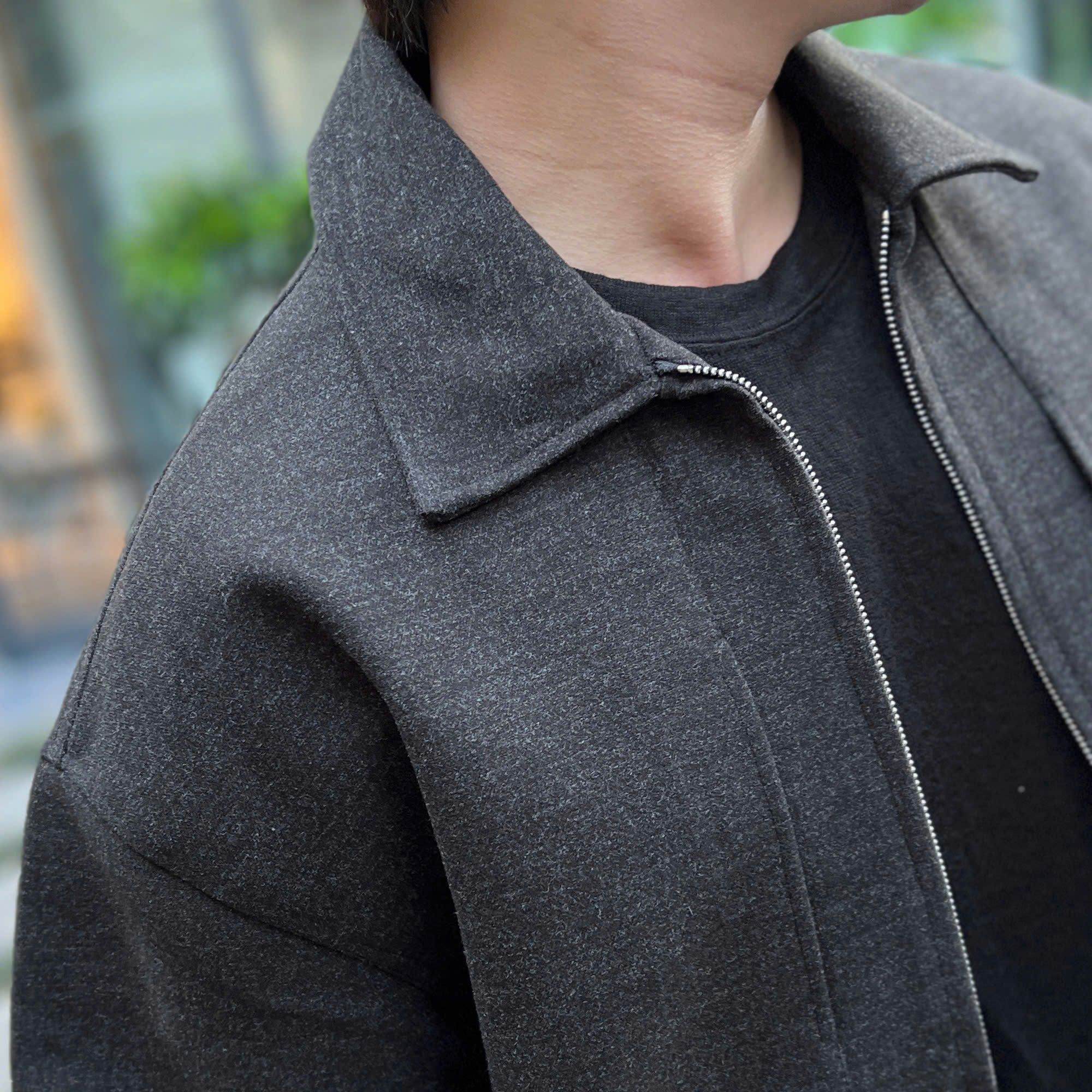  [ẢNH THẬT] Áo Khoác Dạ Nam Dáng Hàn Trơn Cổ Bẻ 25019 