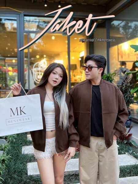  [ẢNH THẬT] Áo Khoác Bomber Dạ Nam Trơn Khoá Kéo 