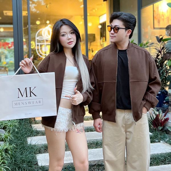  [ẢNH THẬT] Áo Khoác Bomber Dạ Nam Trơn Khoá Kéo 