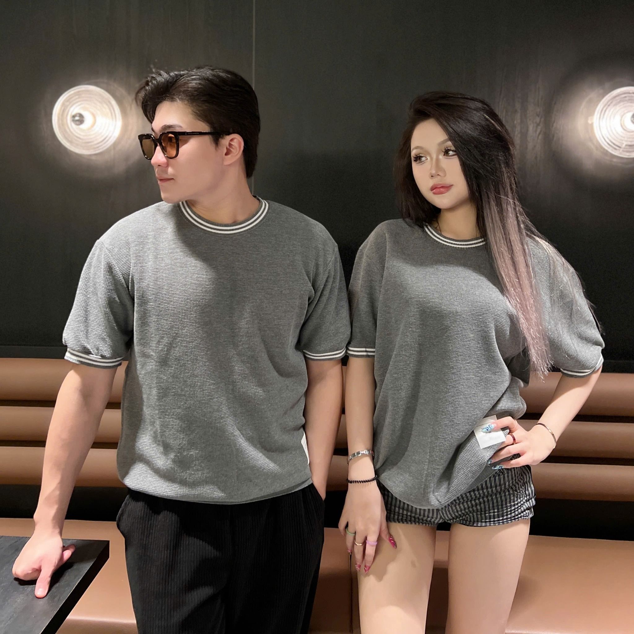  [ẢNH THẬT] Áo Len Ngắn Tay Nam Cải Cổ Và Tay 