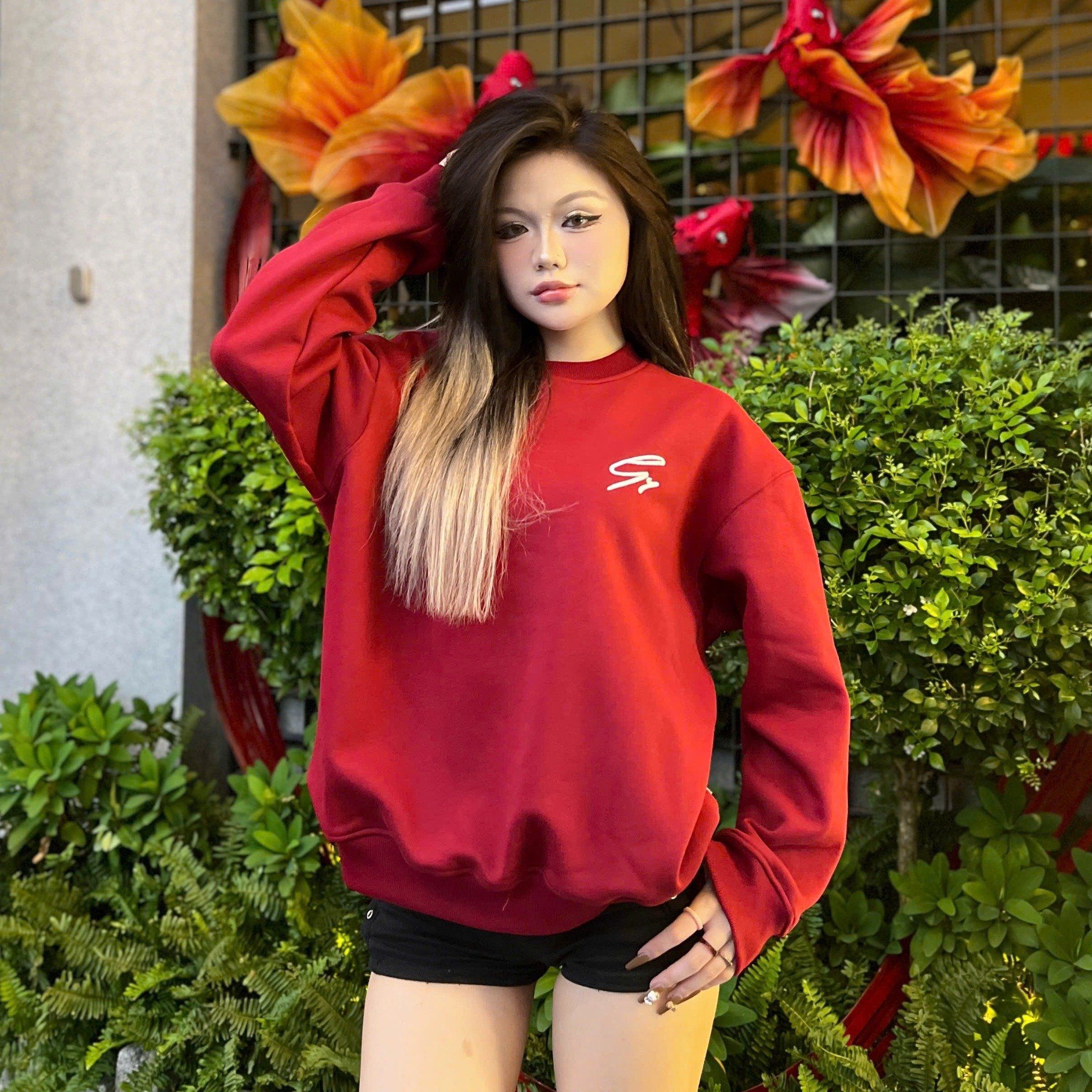  [ẢNH THẬT] Áo DàI Tay Nỉ Nam Chữ Ngực Thêu 3260 