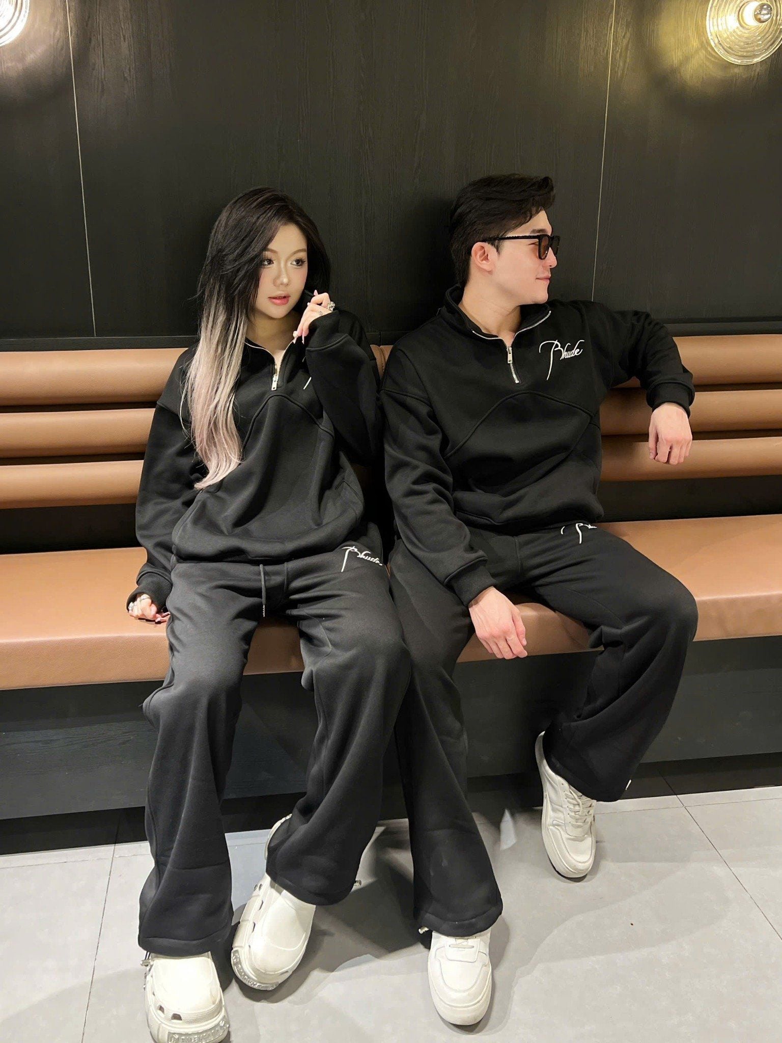  [ẢNH THẬT] Bộ Nỉ Dài Tay Nam Chữ Thêu Bhude 3375 