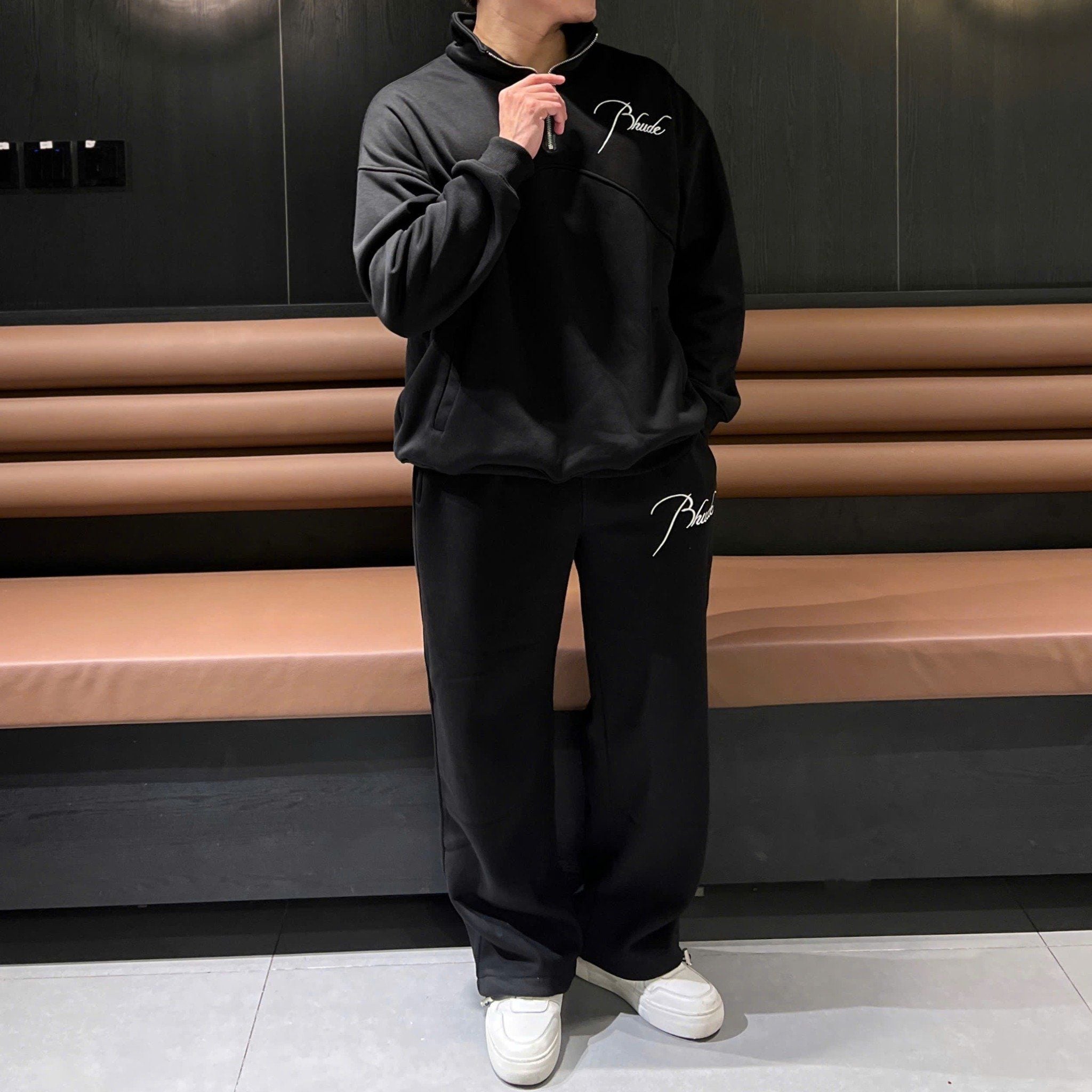  [ẢNH THẬT] Bộ Nỉ Dài Tay Nam Chữ Thêu Bhude 3375 