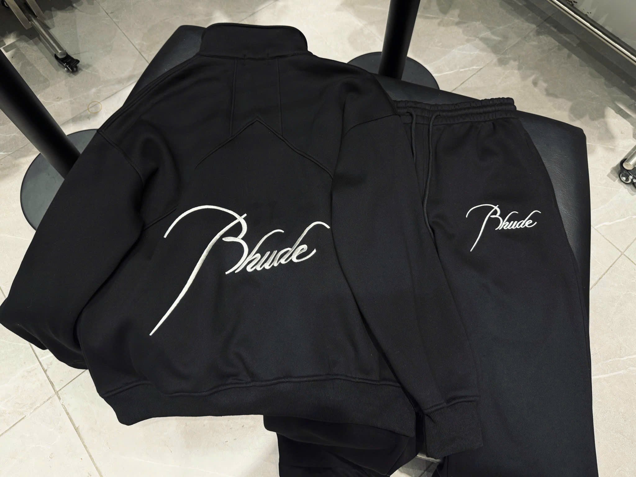  [ẢNH THẬT] Bộ Nỉ Dài Tay Nam Chữ Thêu Bhude 3375 