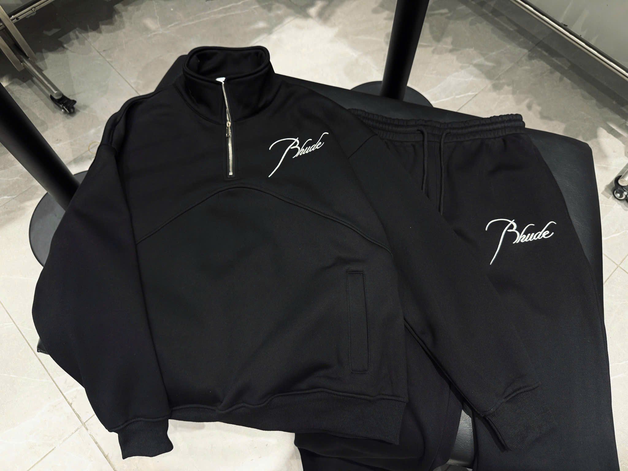  [ẢNH THẬT] Bộ Nỉ Dài Tay Nam Chữ Thêu Bhude 3375 