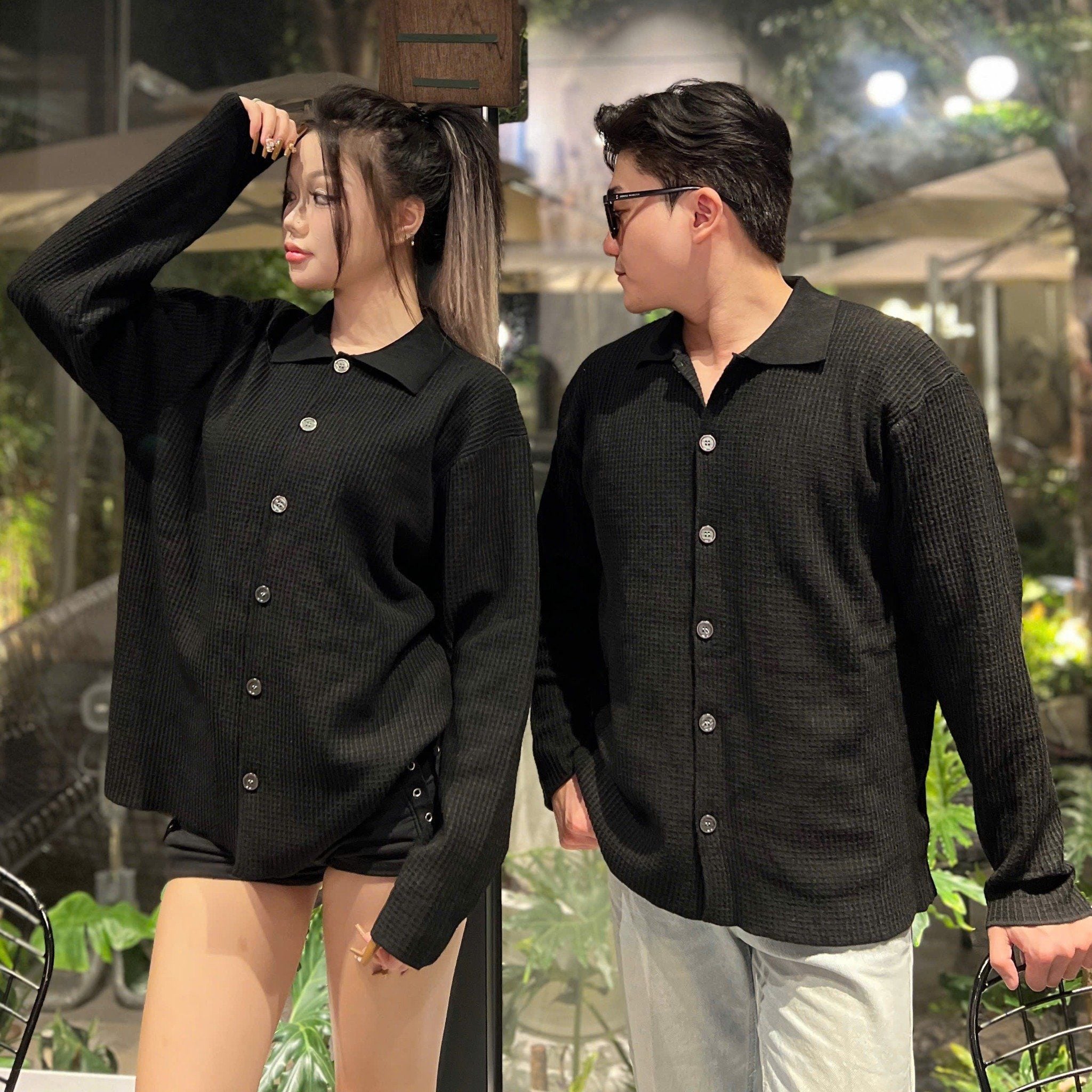  [ẢNH THẬT]  Polo Len Dài Tay Nam Cúc Cài M057 