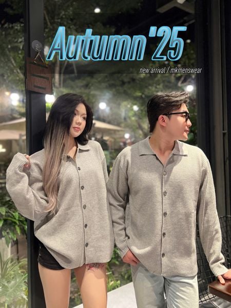  [ẢNH THẬT]  Polo Len Dài Tay Nam Cúc Cài M057 