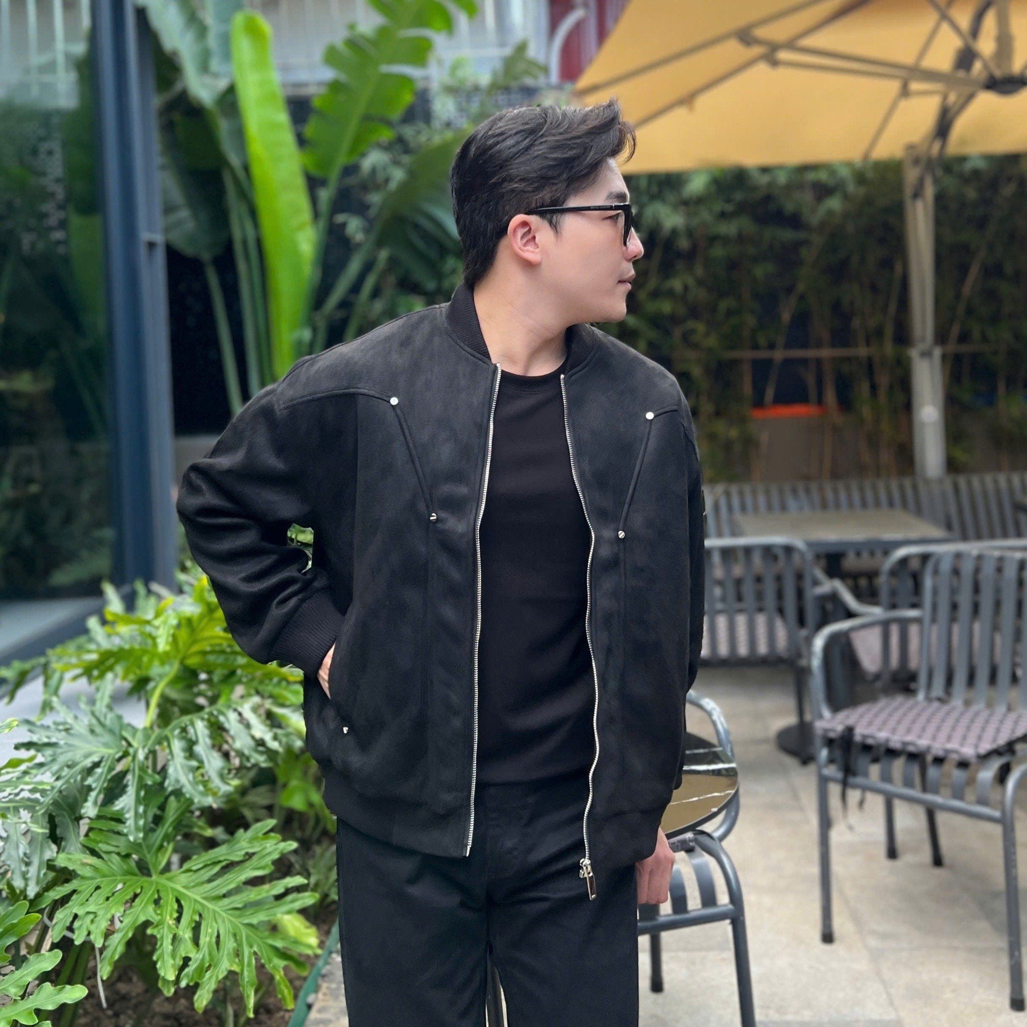  [ẢNH THẬT]  Áo Khoác Da Lộn Nam Phối Khuy 8052 