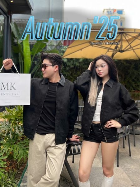  [ẢNH THẬT] Áo Khoác Da Lộn Nam Phối Cổ Da 8076 