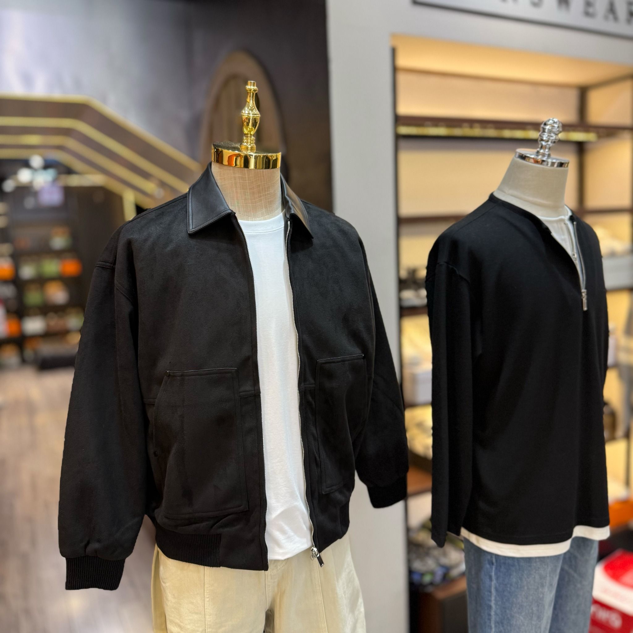  [ẢNH THẬT] Áo Khoác Da Lộn Nam Phối Cổ Da 8076 