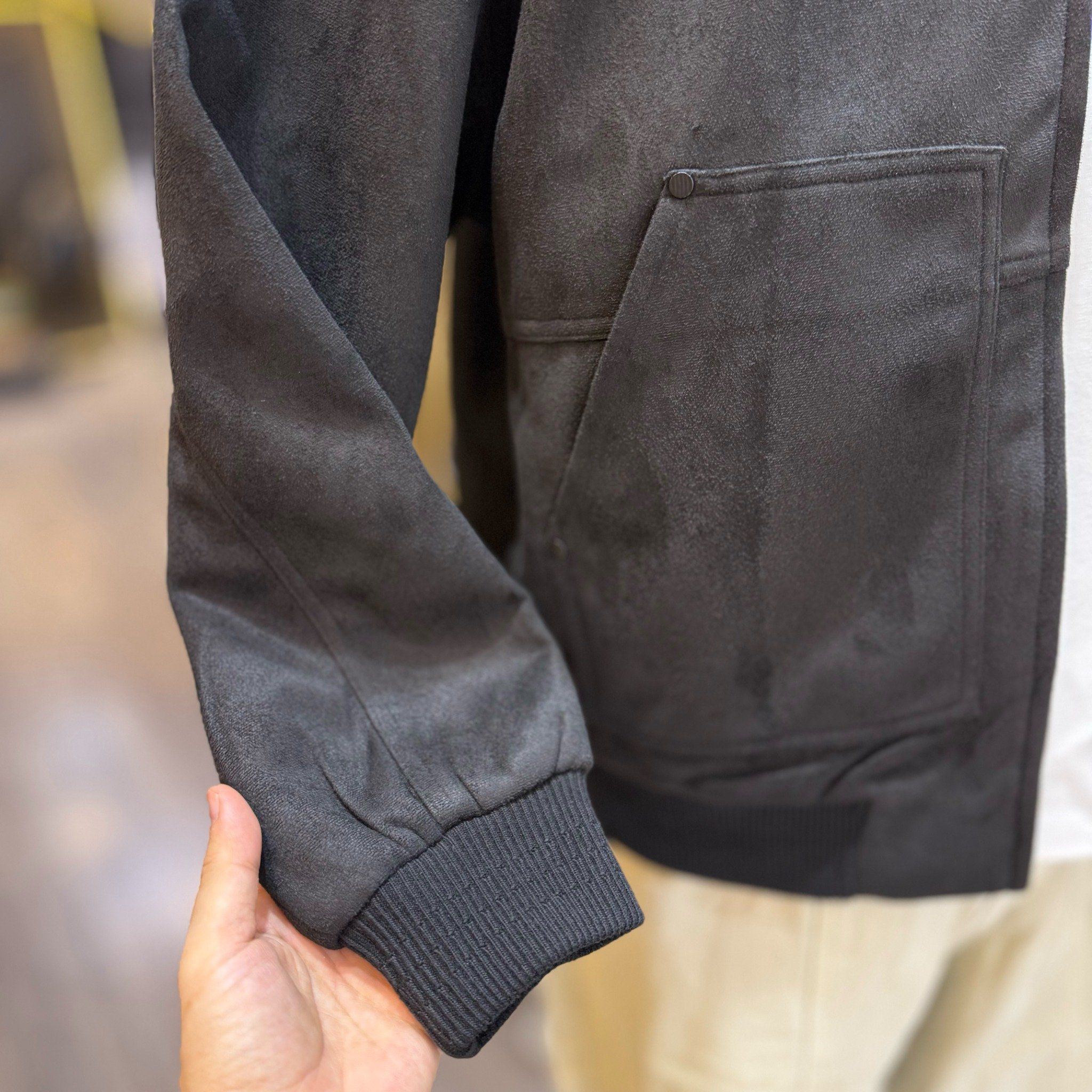  [ẢNH THẬT] Áo Khoác Da Lộn Nam Phối Cổ Da 8076 