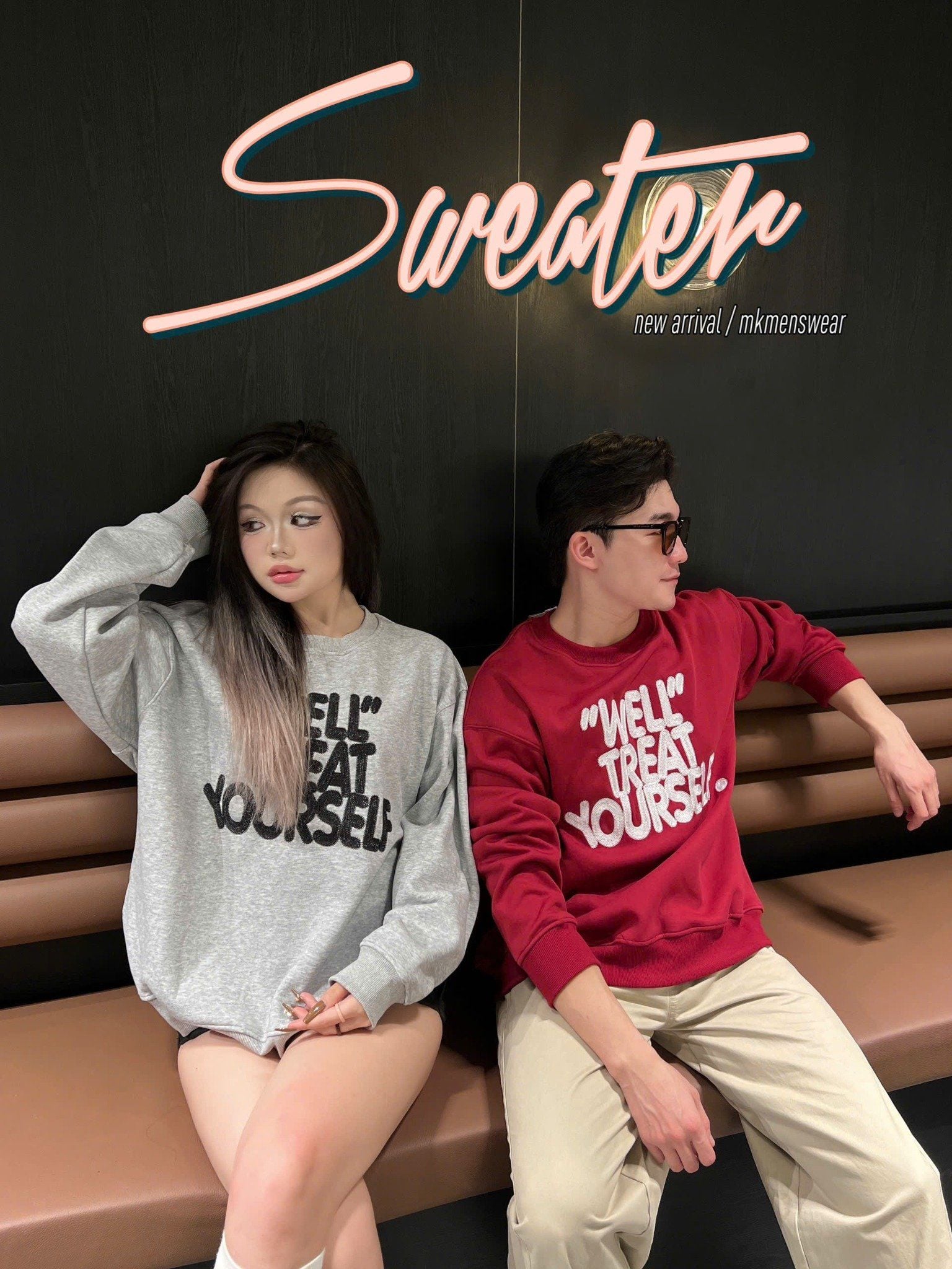  [ẢNH THẬT] Áo Nỉ Dài Tay Nam Thêu Chữ Ngực 3389 