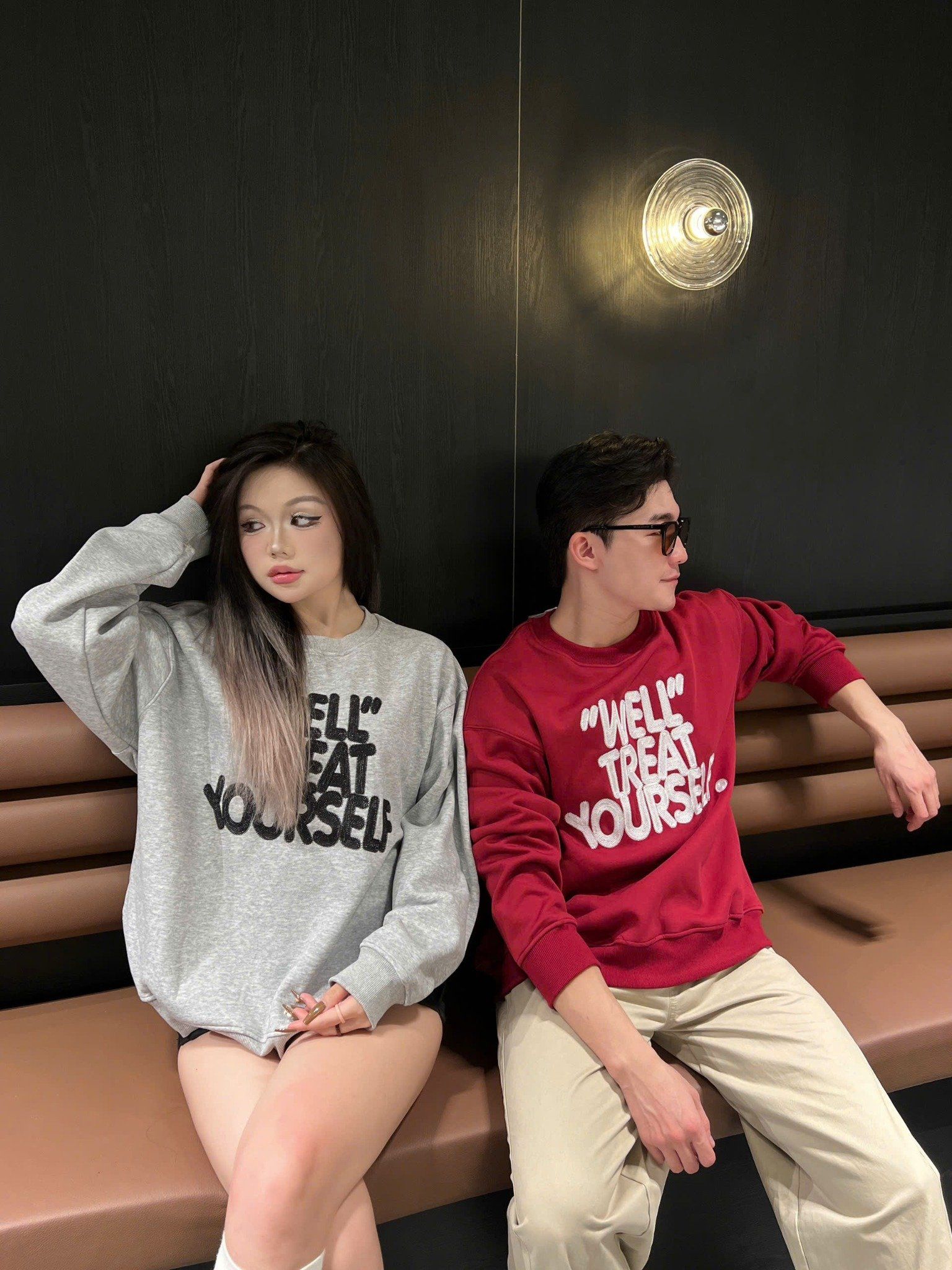  [ẢNH THẬT] Áo Nỉ Dài Tay Nam Thêu Chữ Ngực 3389 