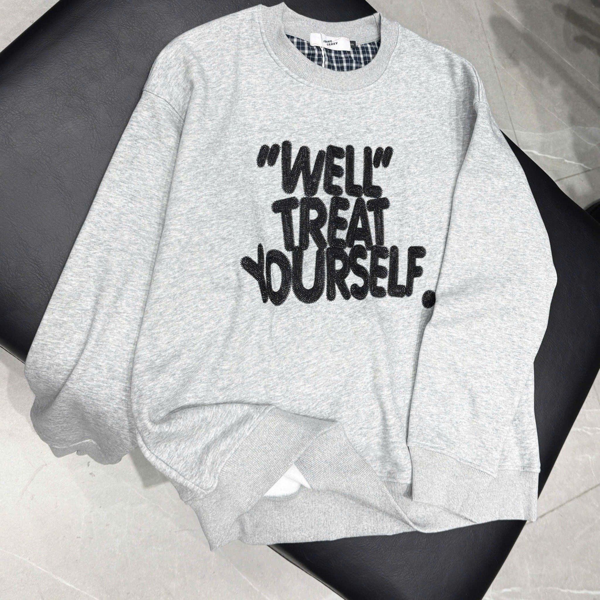  [ẢNH THẬT] Áo Nỉ Dài Tay Nam Thêu Chữ Ngực 3389 