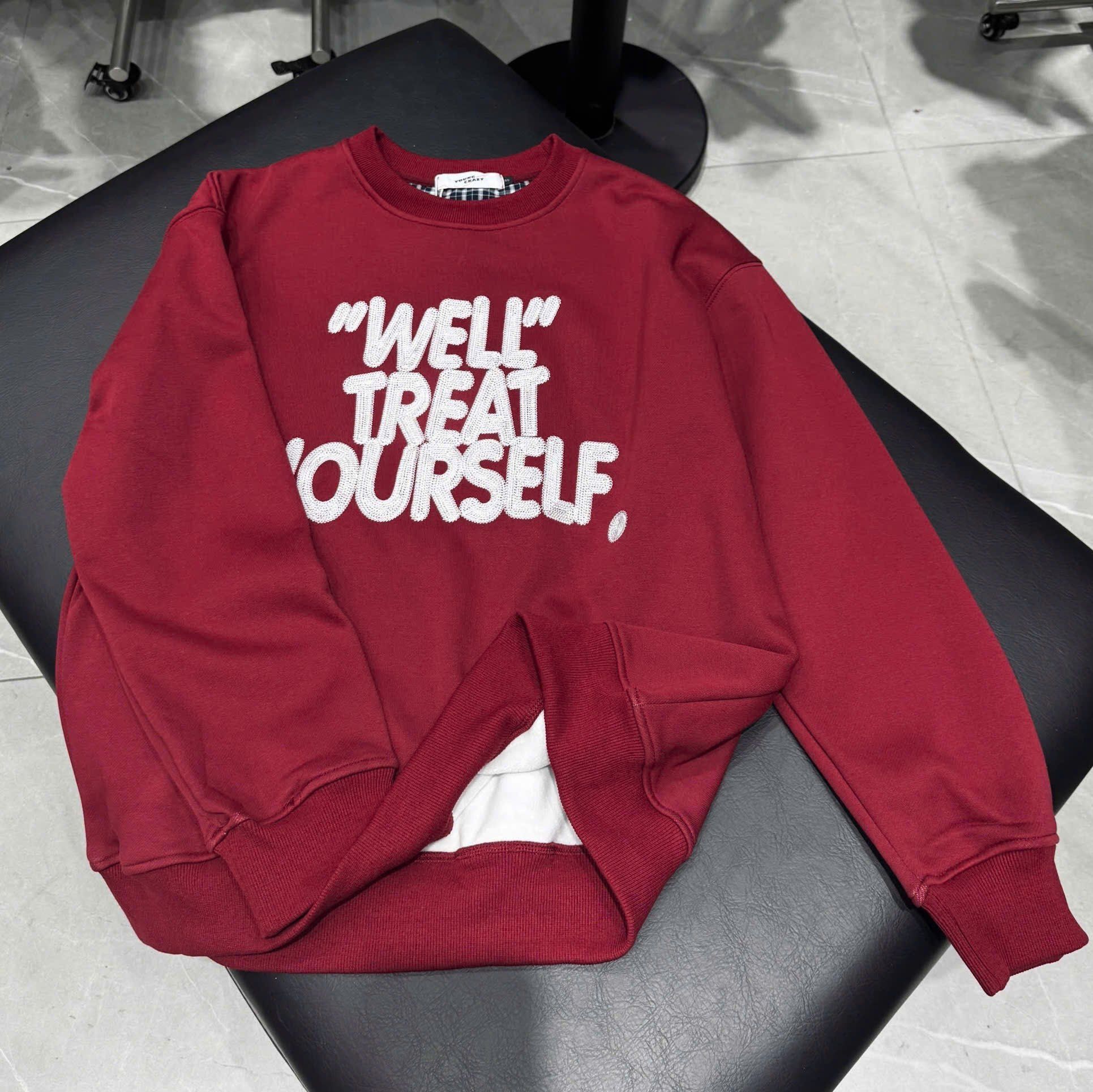  [ẢNH THẬT] Áo Nỉ Dài Tay Nam Thêu Chữ Ngực 3389 