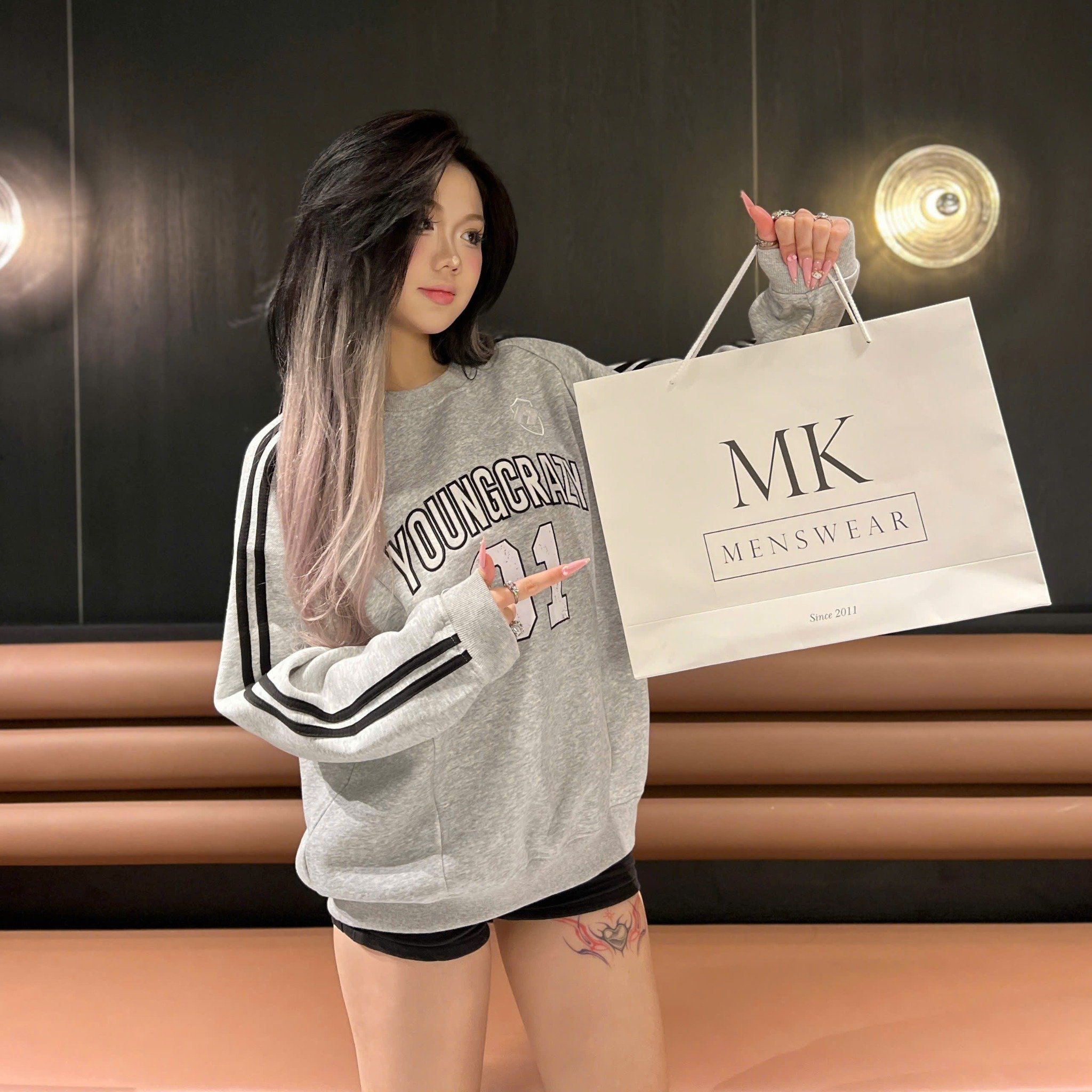  [ẢNH THẬT] Áo Dài Tay Nỉ Nam Sọc Tay Chữ Thêu 3331 