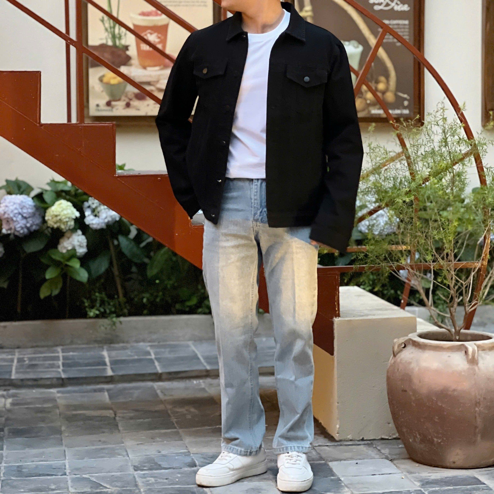  [ẢNH THẬT] Áo Khoác Denim Nam KAF Trơn 25 