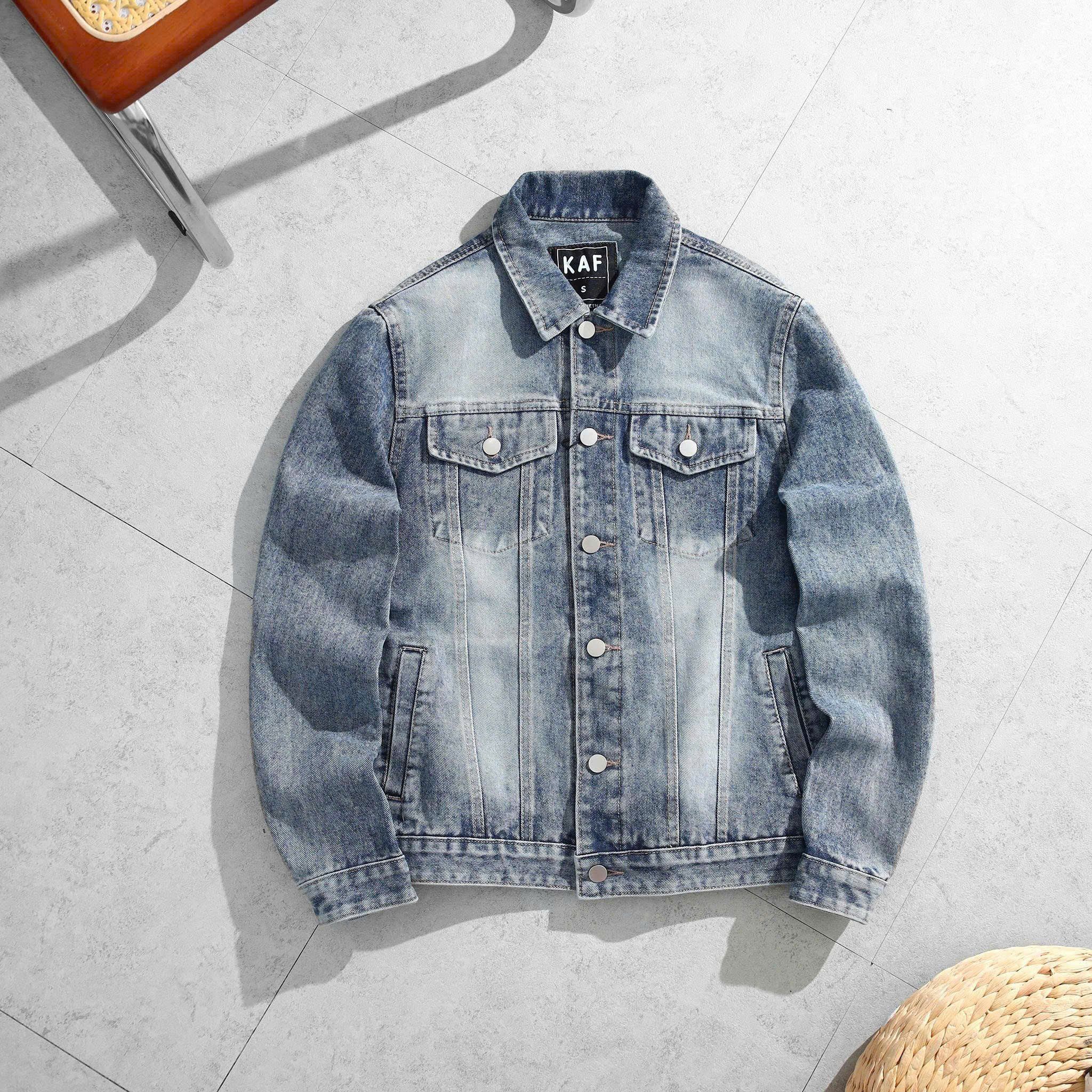  [ẢNH THẬT] Áo Khoác Denim Nam KAF Trơn 25 