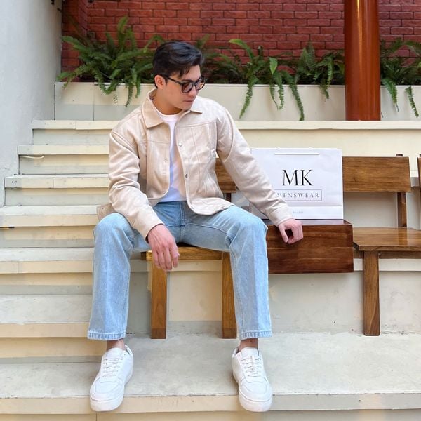  [ẢNH THẬT] Áo Khoác Da Lộn Nam Cổ Bẻ Trơn KAF 25 