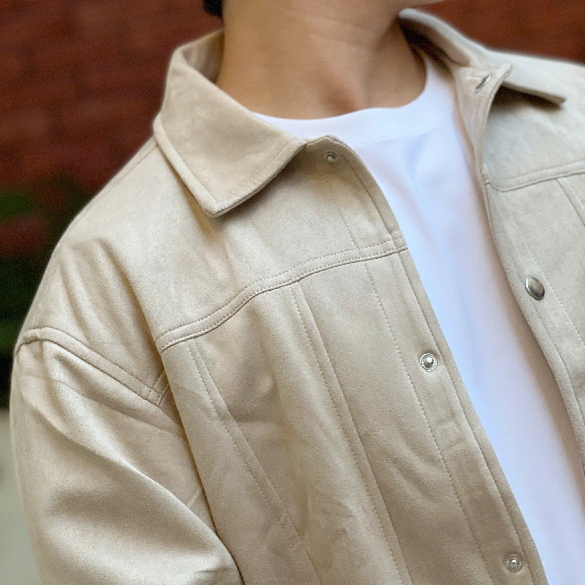  [ẢNH THẬT] Áo Khoác Da Lộn Nam Cổ Bẻ Trơn KAF 25 