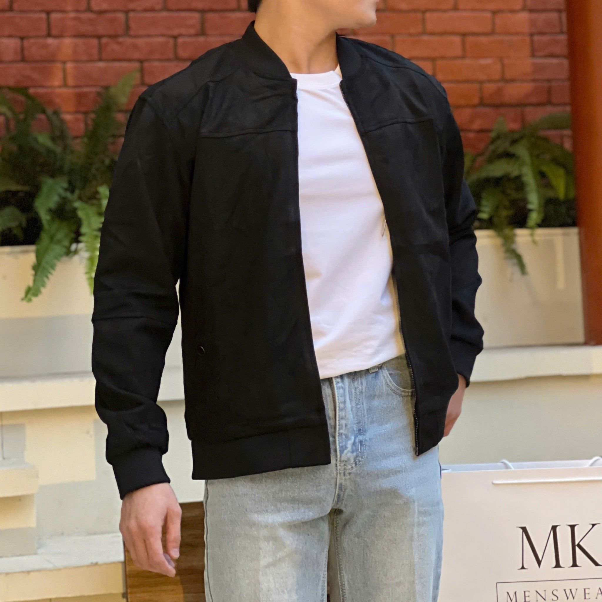  [ẢNH THẬT] Áo Khoác Bomber Da Lộn Nam Trơn KAF 25 