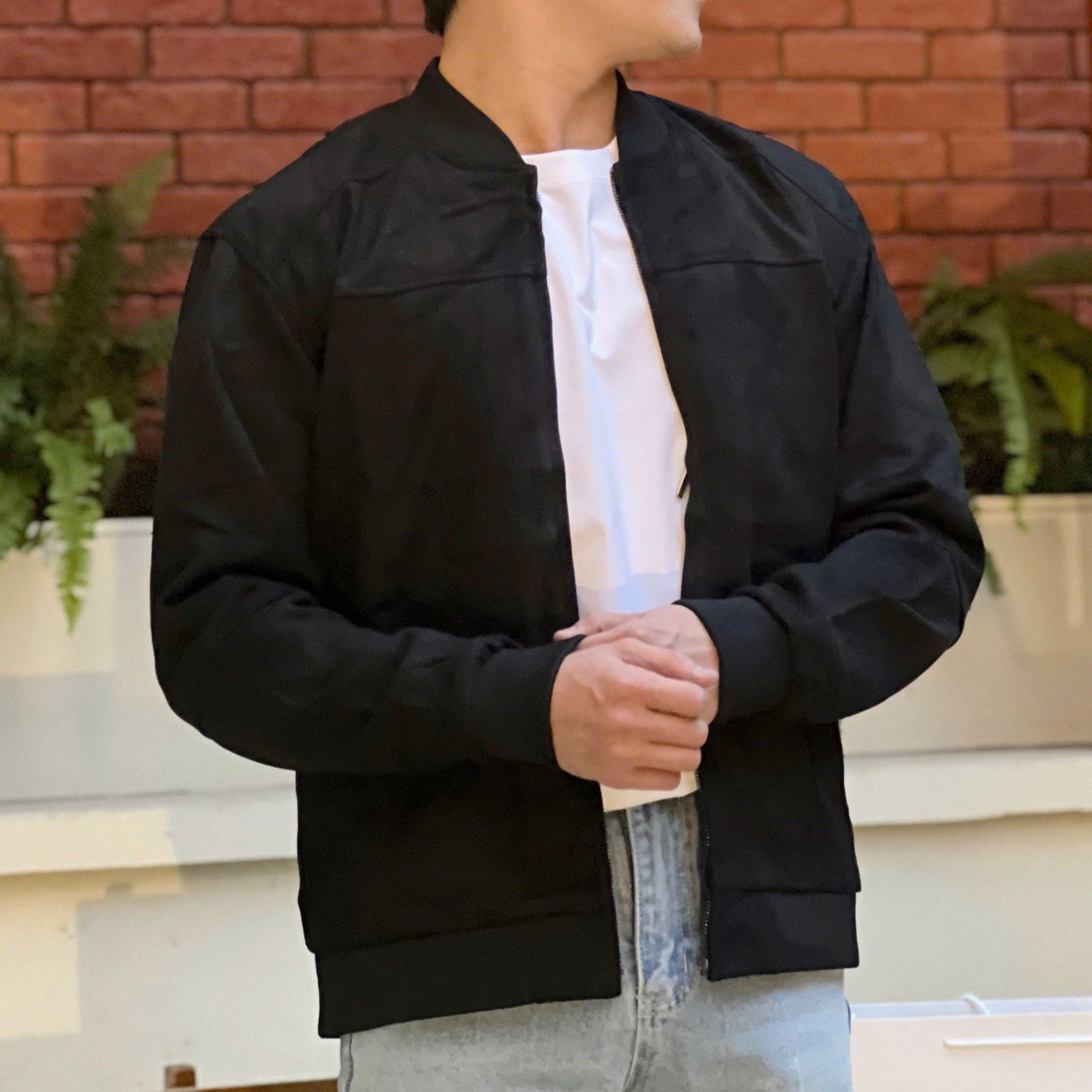  [ẢNH THẬT] Áo Khoác Bomber Da Lộn Nam Trơn KAF 25 