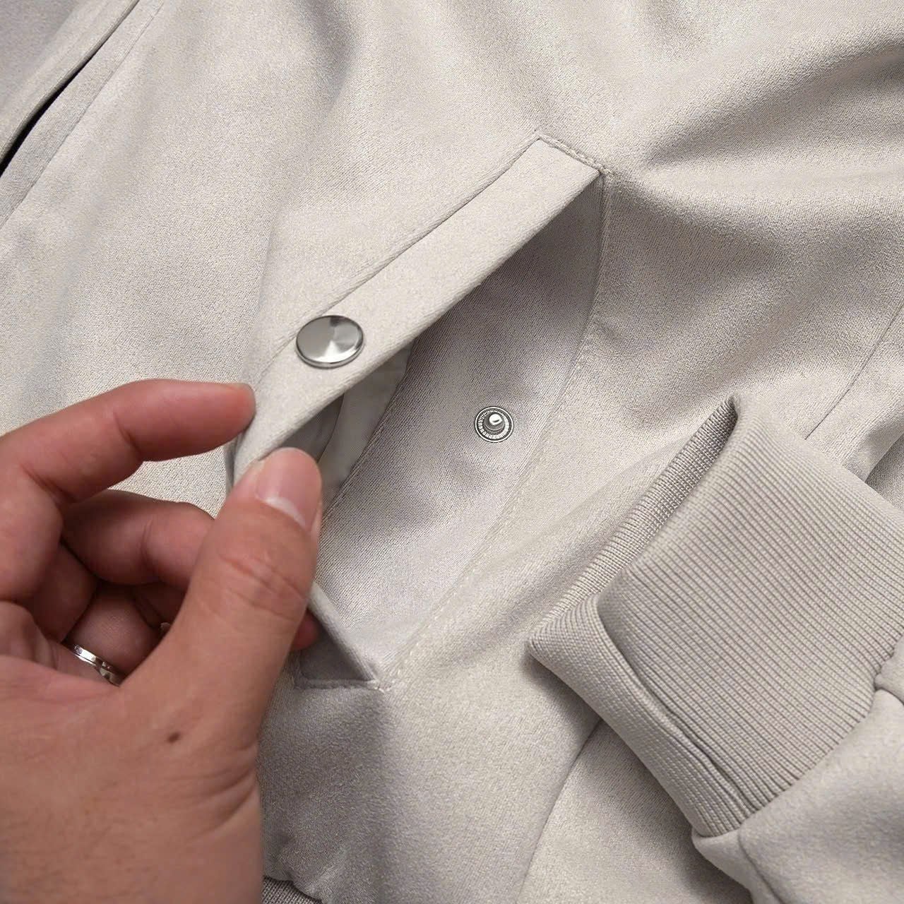  [ẢNH THẬT] Áo Khoác Bomber Da Lộn Nam Trơn KAF 25 