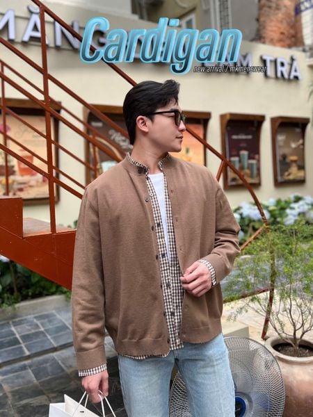  [ẢNH THẬT] Áo Khoác Cardigan Nam Phối Cổ M053 