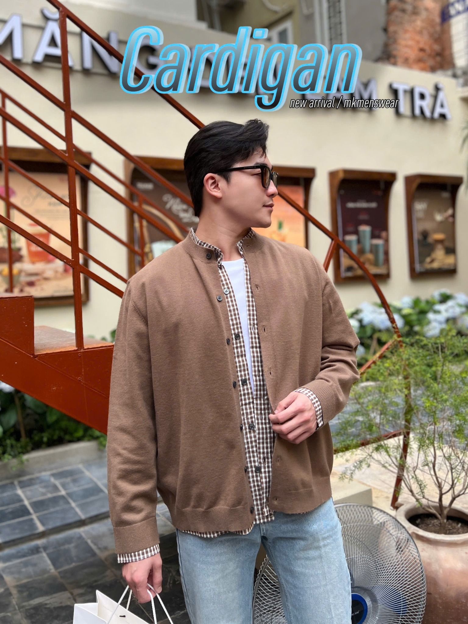  [ẢNH THẬT] Áo Khoác Cardigan Nam Phối Cổ M053 