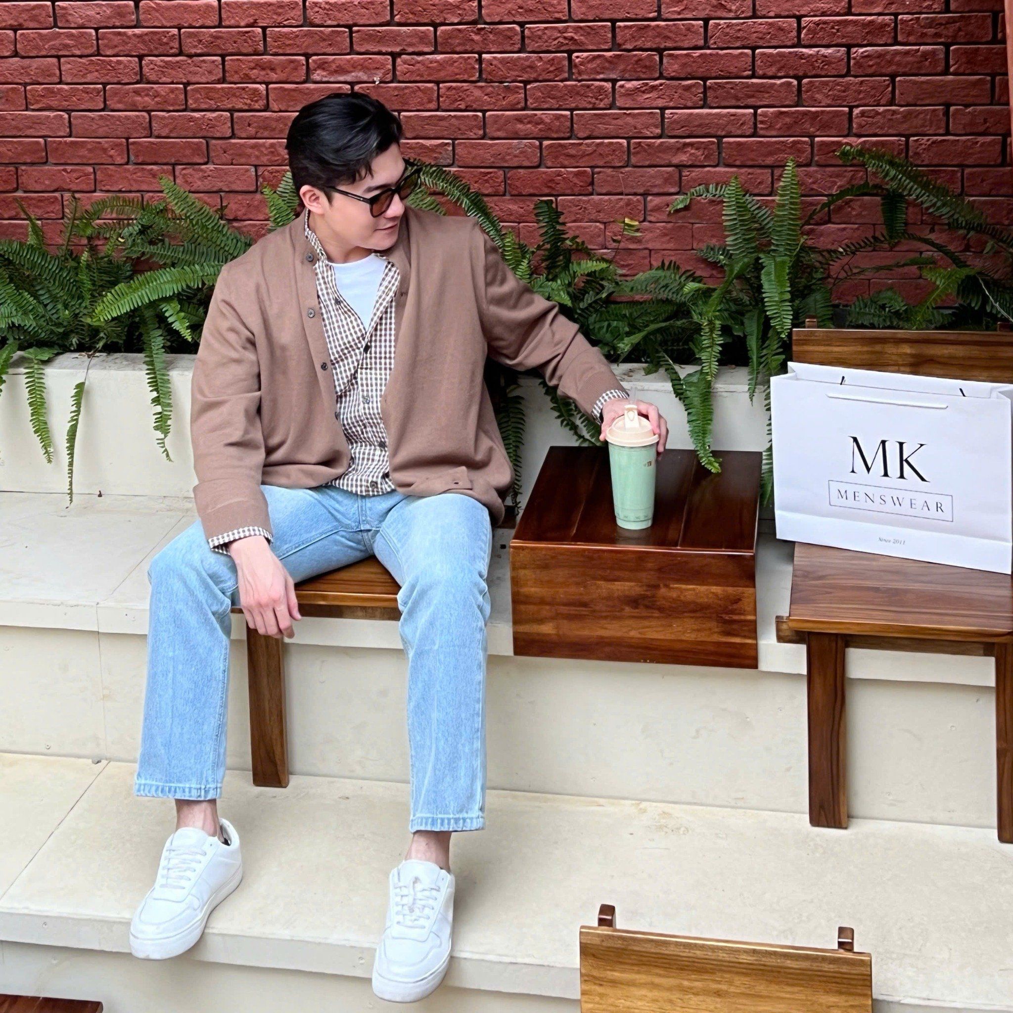  [ẢNH THẬT] Áo Khoác Cardigan Nam Phối Cổ M053 