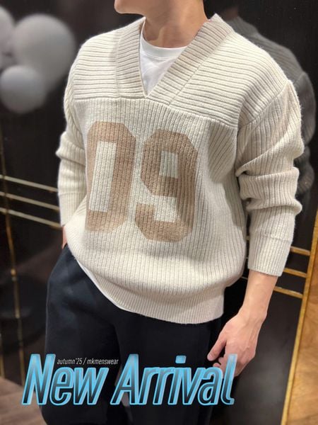  [ẢNH THẬT] Áo Len Dài Tay Nam Cổ Tim 990235 