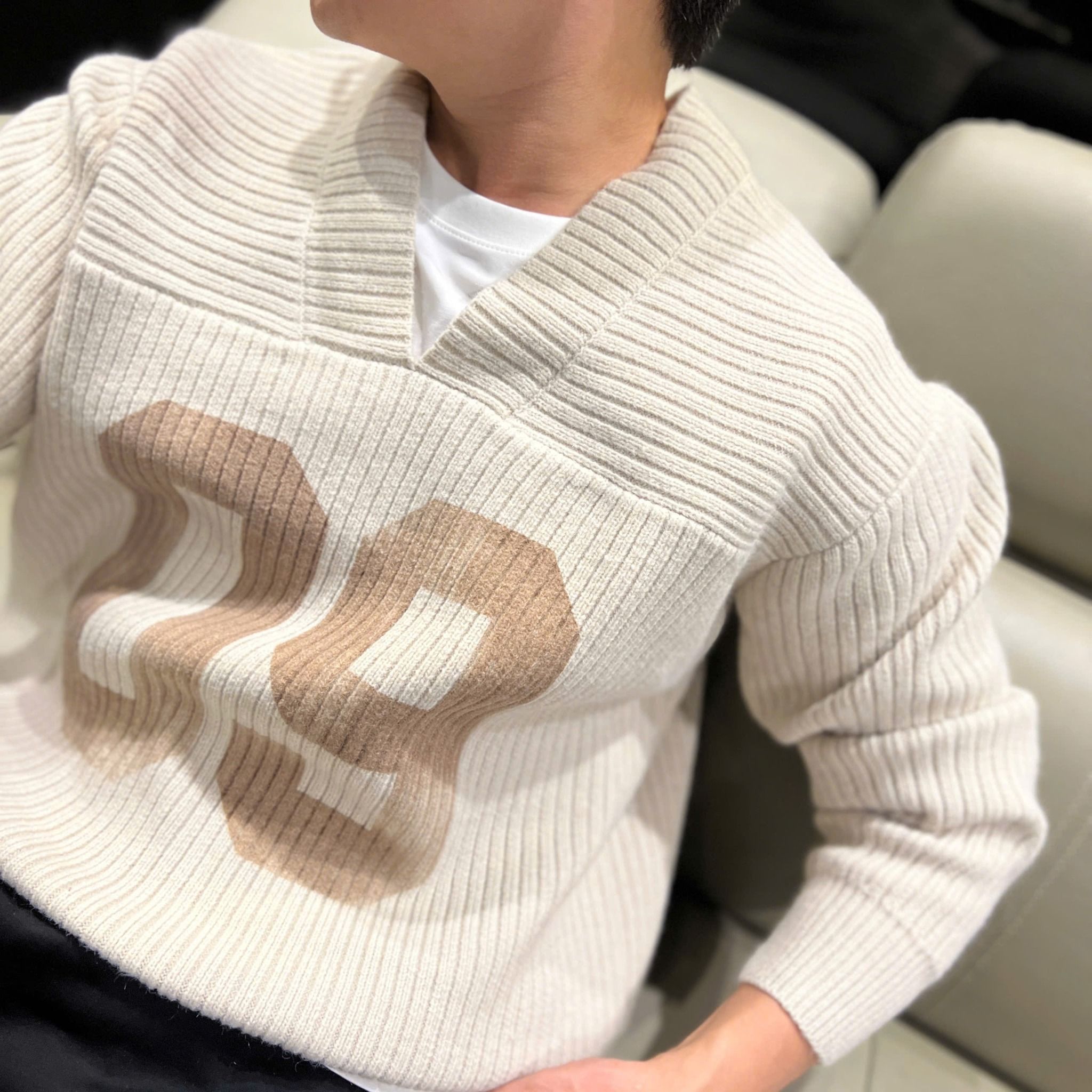  [ẢNH THẬT] Áo Len Dài Tay Nam Cổ Tim 990235 