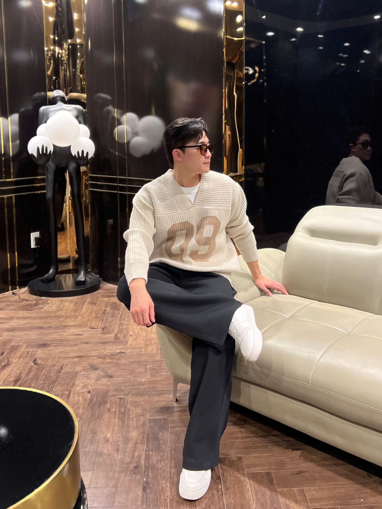  [ẢNH THẬT] Áo Len Dài Tay Nam Cổ Tim 990235 