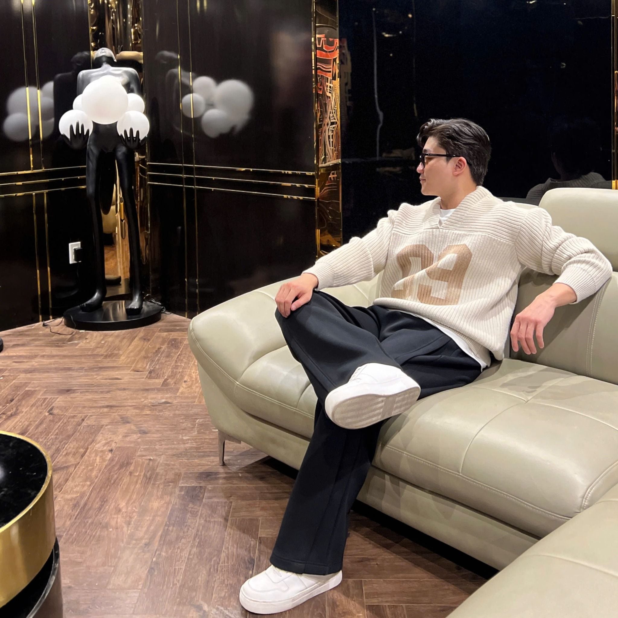  [ẢNH THẬT] Áo Len Dài Tay Nam Cổ Tim 990235 