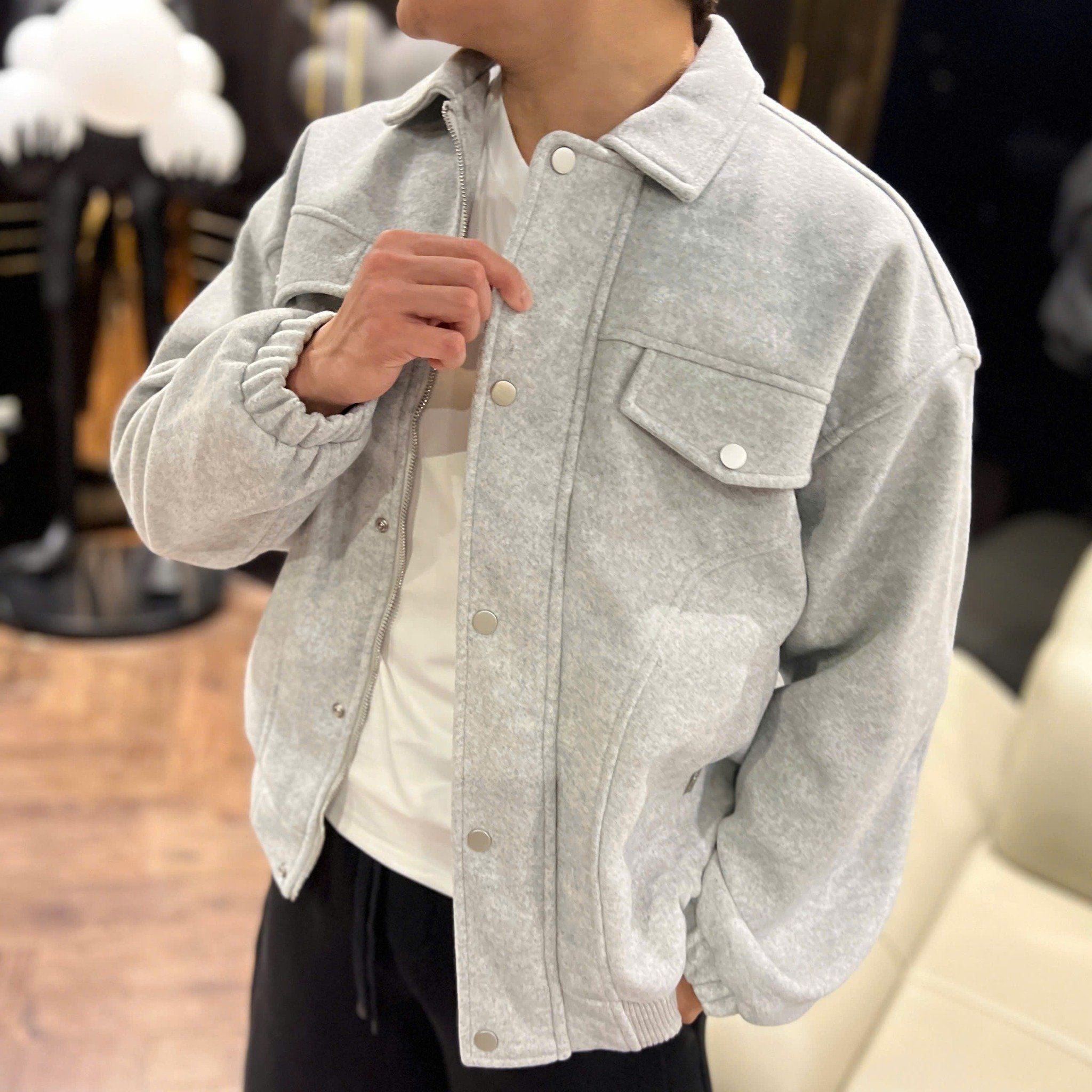  [ẢNH THẬT] Áo Khoác Dạ Nam Trơn Túi Ngực 8089 