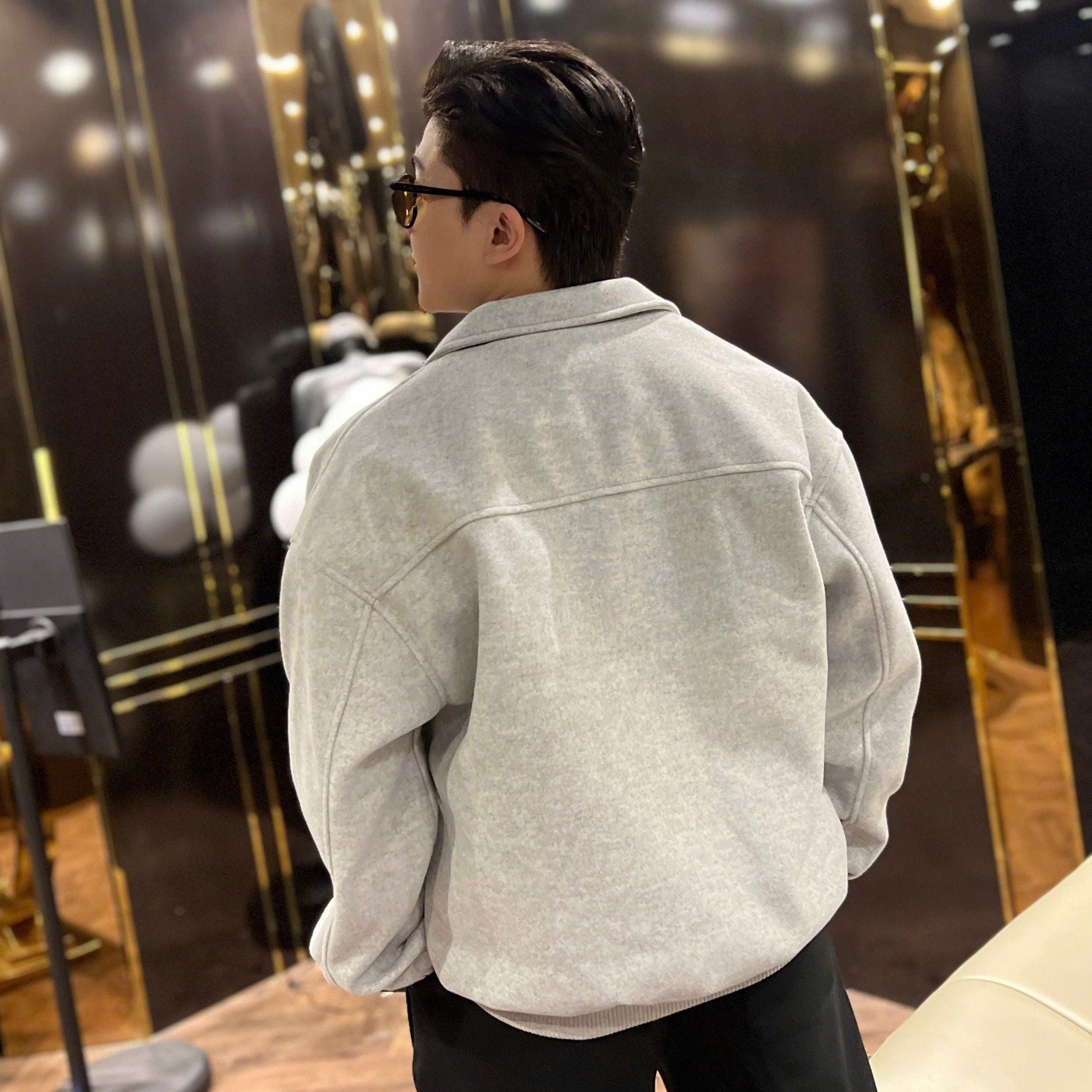  [ẢNH THẬT] Áo Khoác Dạ Nam Trơn Túi Ngực 8089 