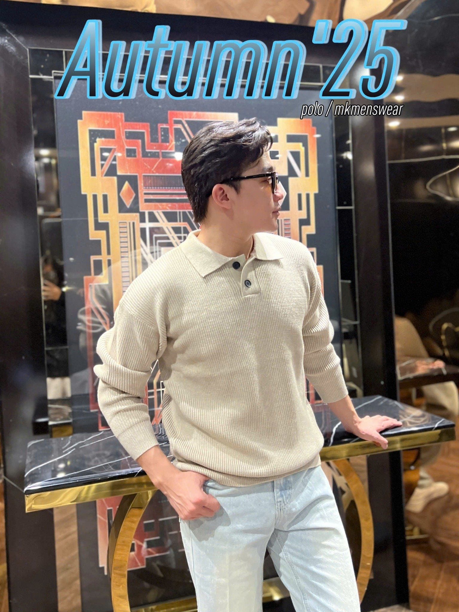  [ẢNH THẬT] Polo Len Dài Tay Nam Trơn B1201 