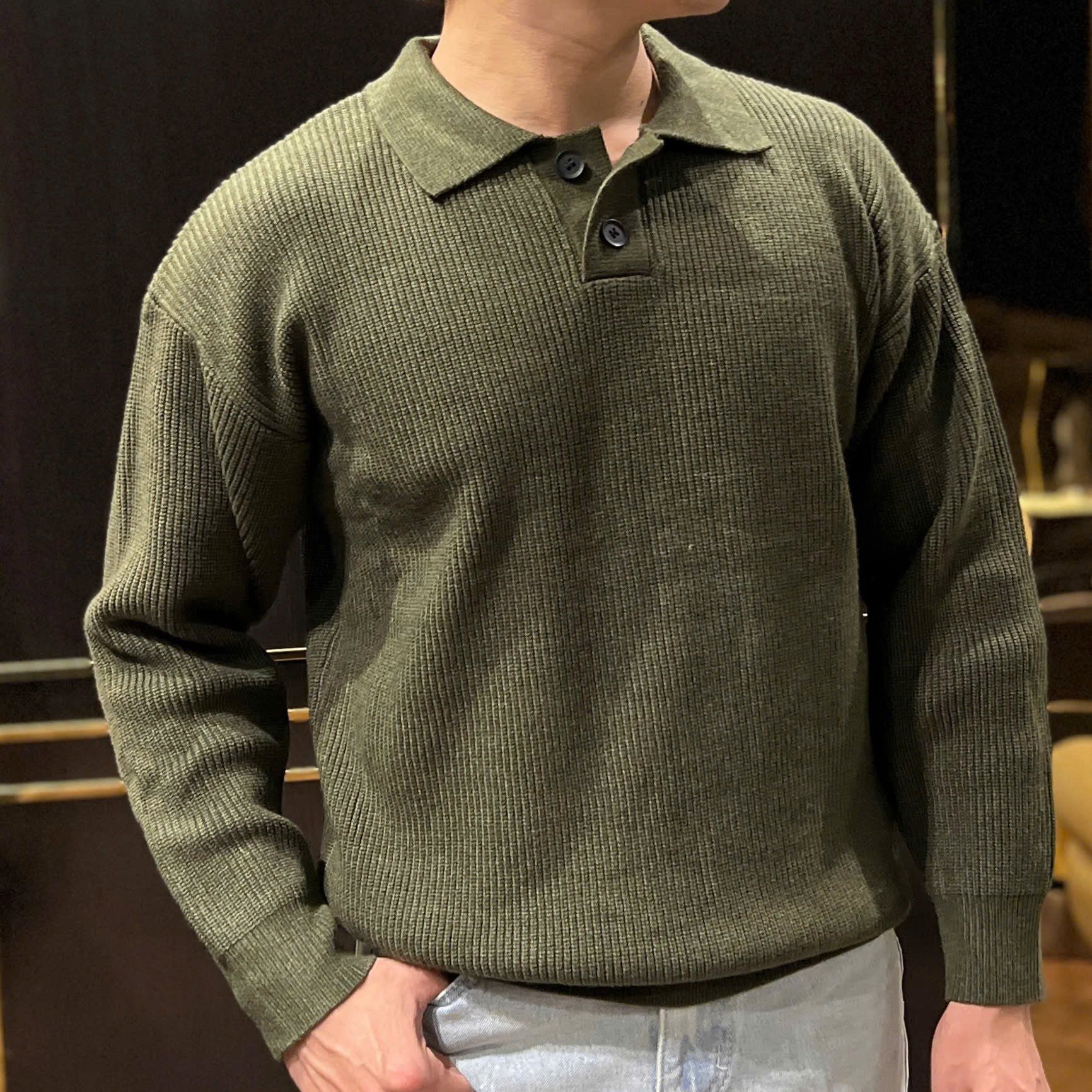  [ẢNH THẬT] Polo Len Dài Tay Nam Trơn B1201 