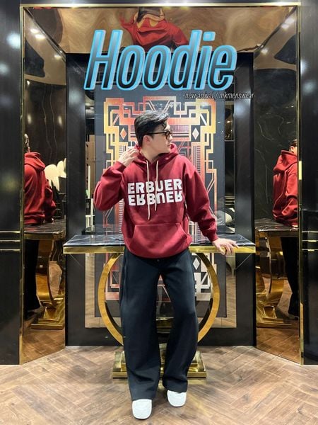  [ẢNH THẬT] Hoodie Nam Nữ Lót Lông Chữ Ngực 86104 