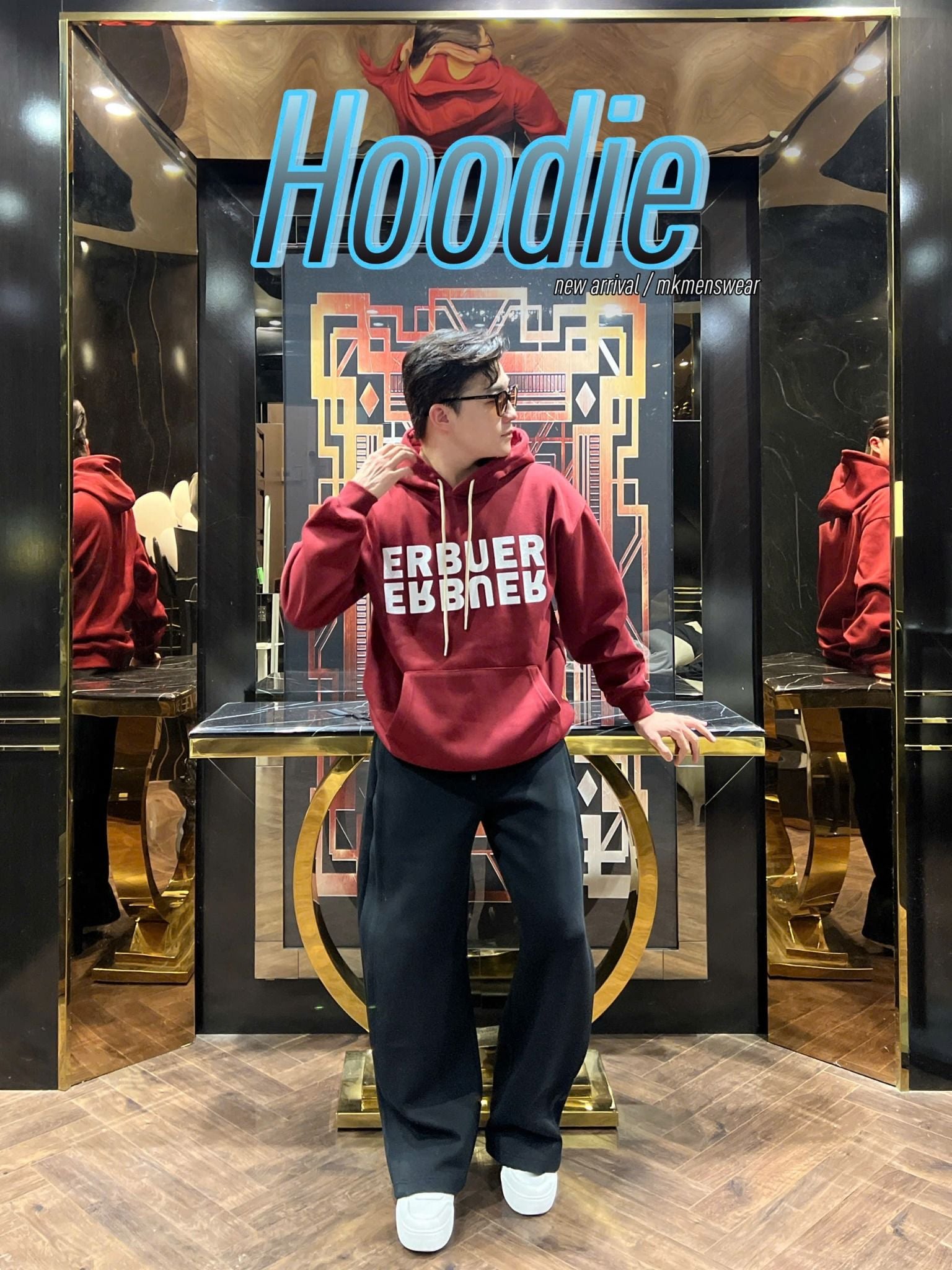  [ẢNH THẬT] Hoodie Nam Nữ Lót Lông Chữ Ngực 86104 