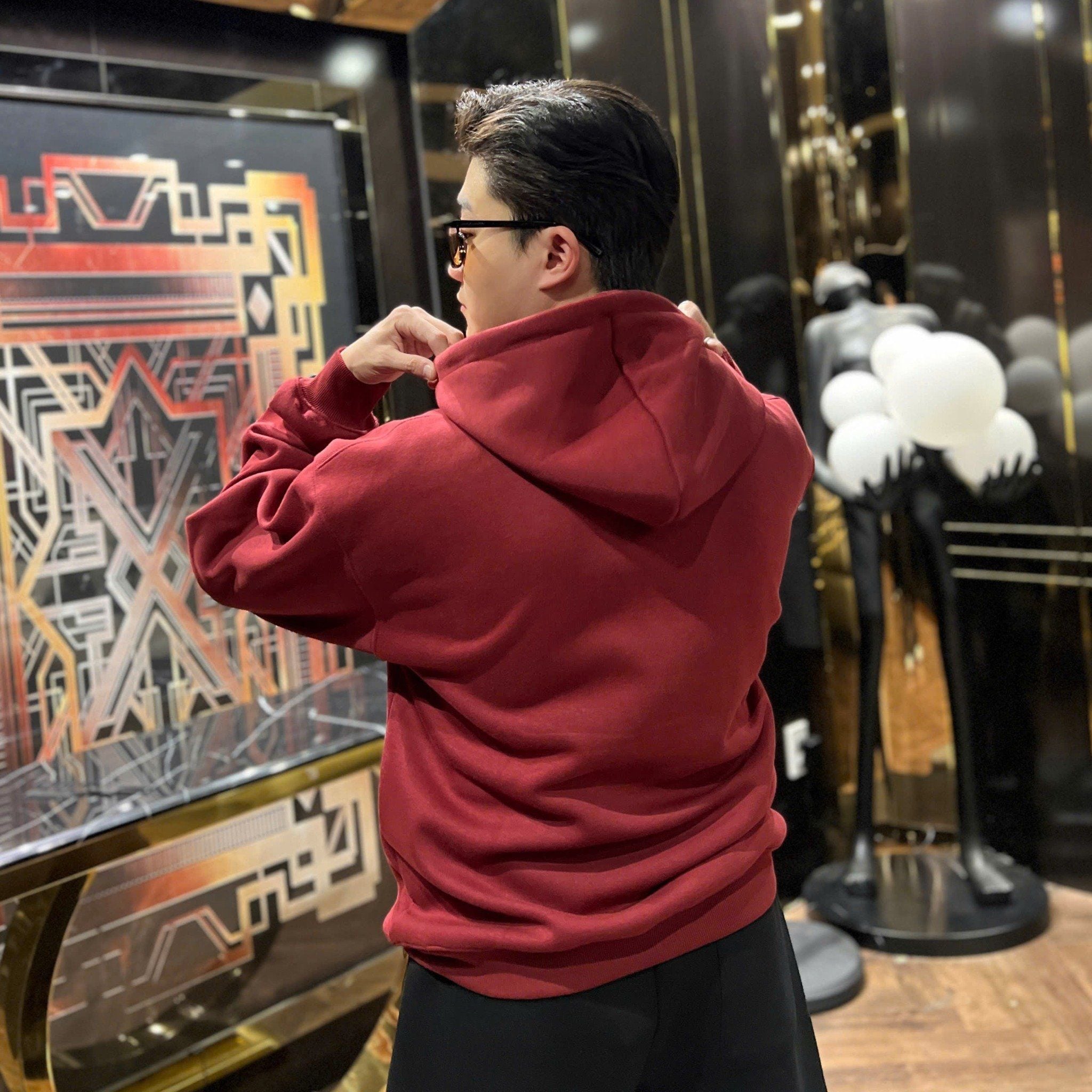  [ẢNH THẬT] Hoodie Nam Nữ Lót Lông Chữ Ngực 86104 