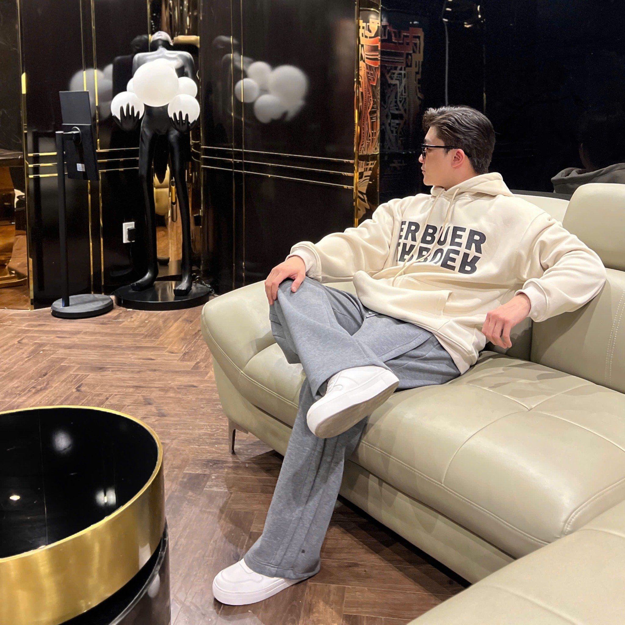  [ẢNH THẬT] Hoodie Nam Nữ Lót Lông Chữ Ngực 86104 