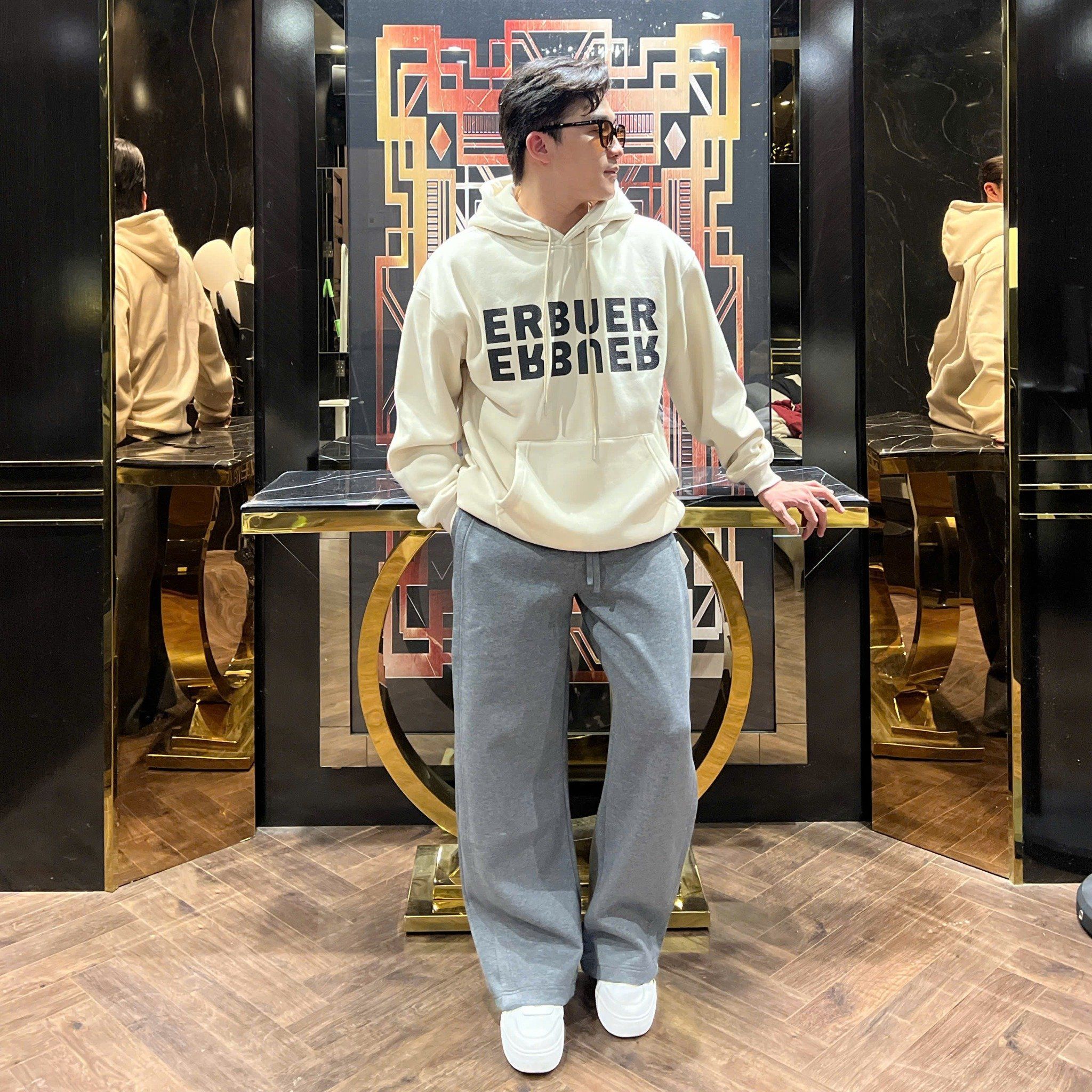  [ẢNH THẬT] Hoodie Nam Nữ Lót Lông Chữ Ngực 86104 