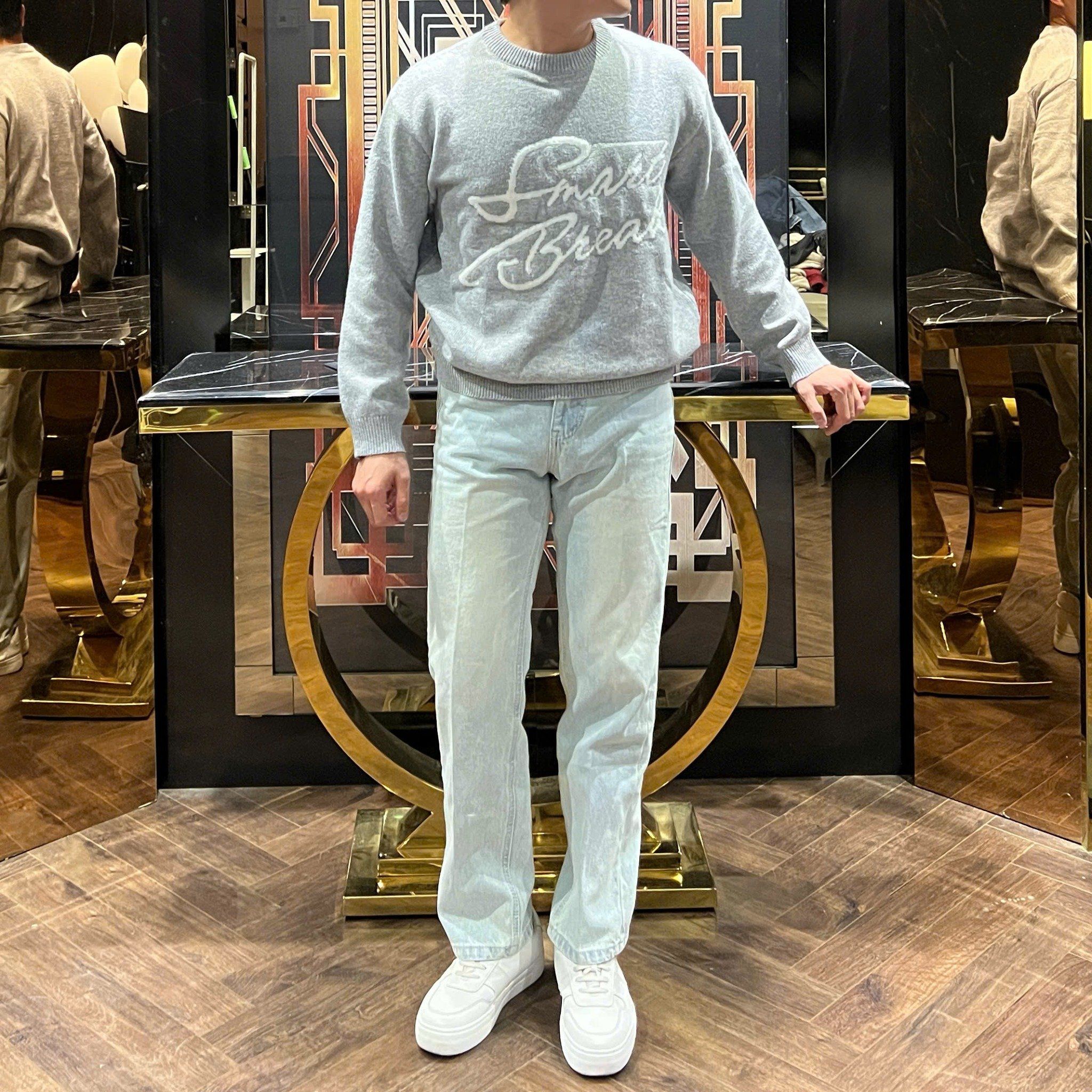  [ẢNH THẬT] Áo Len Dài Tay Nam Nữ Thêu Chữ 5512 