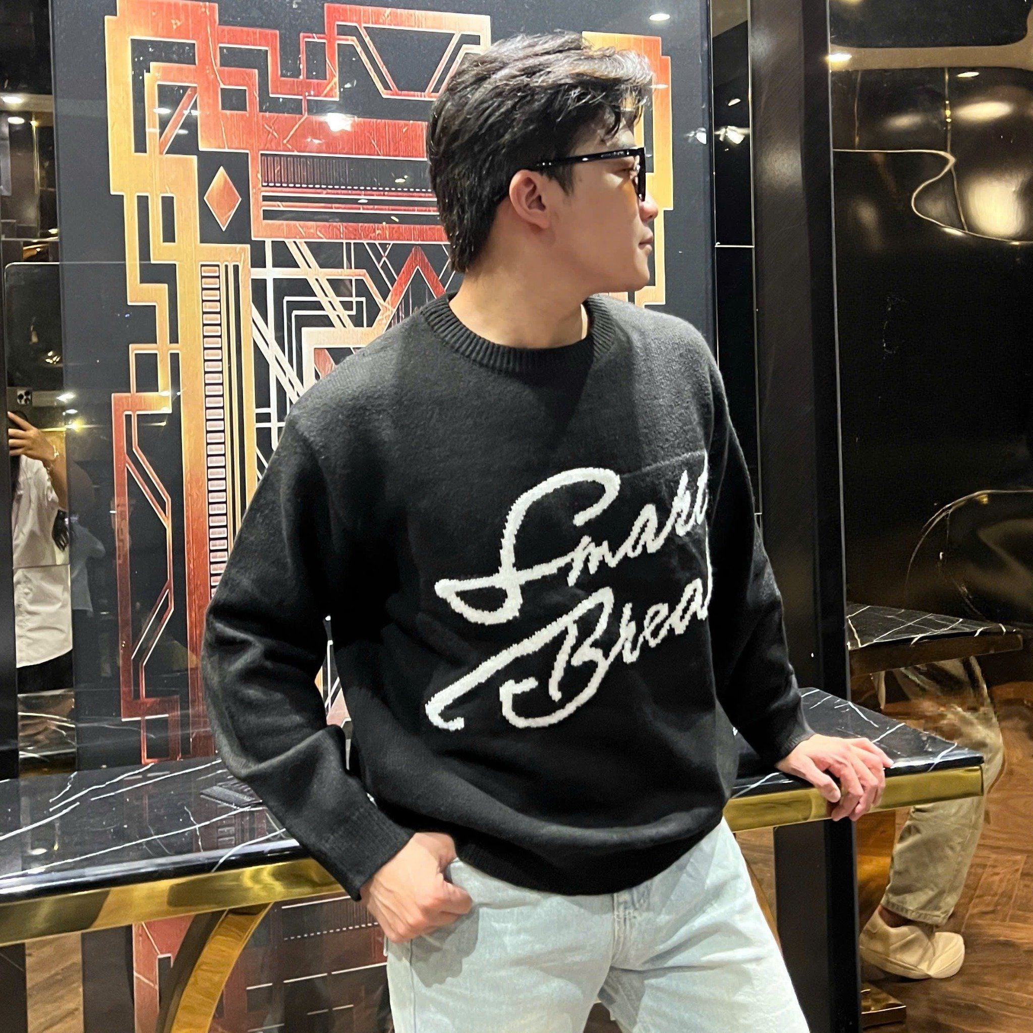  [ẢNH THẬT] Áo Len Dài Tay Nam Nữ Thêu Chữ 5512 