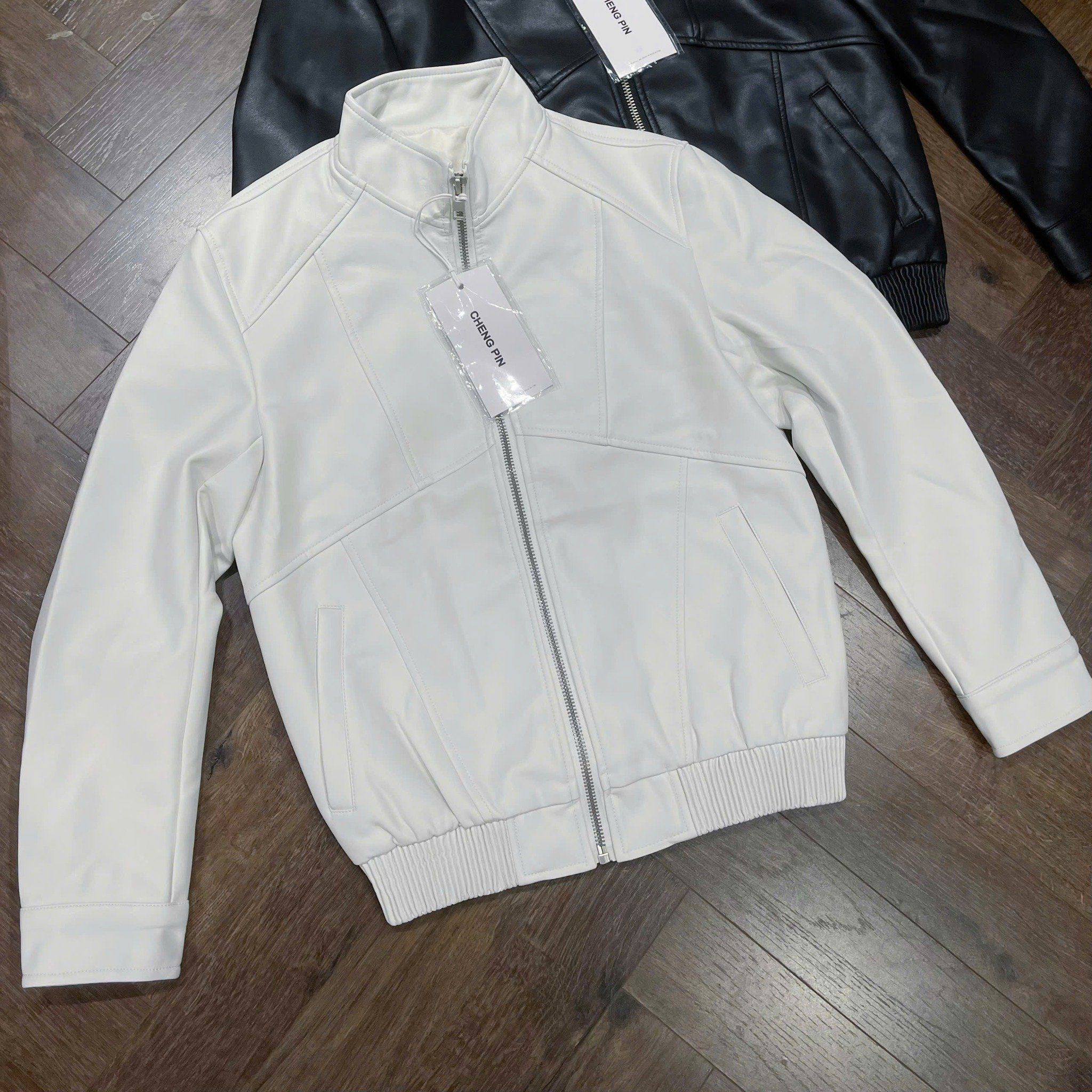  [ẢNH THẬT] Áo Khoác Da Nam Cổ Đứng Khoá Kéo 929 