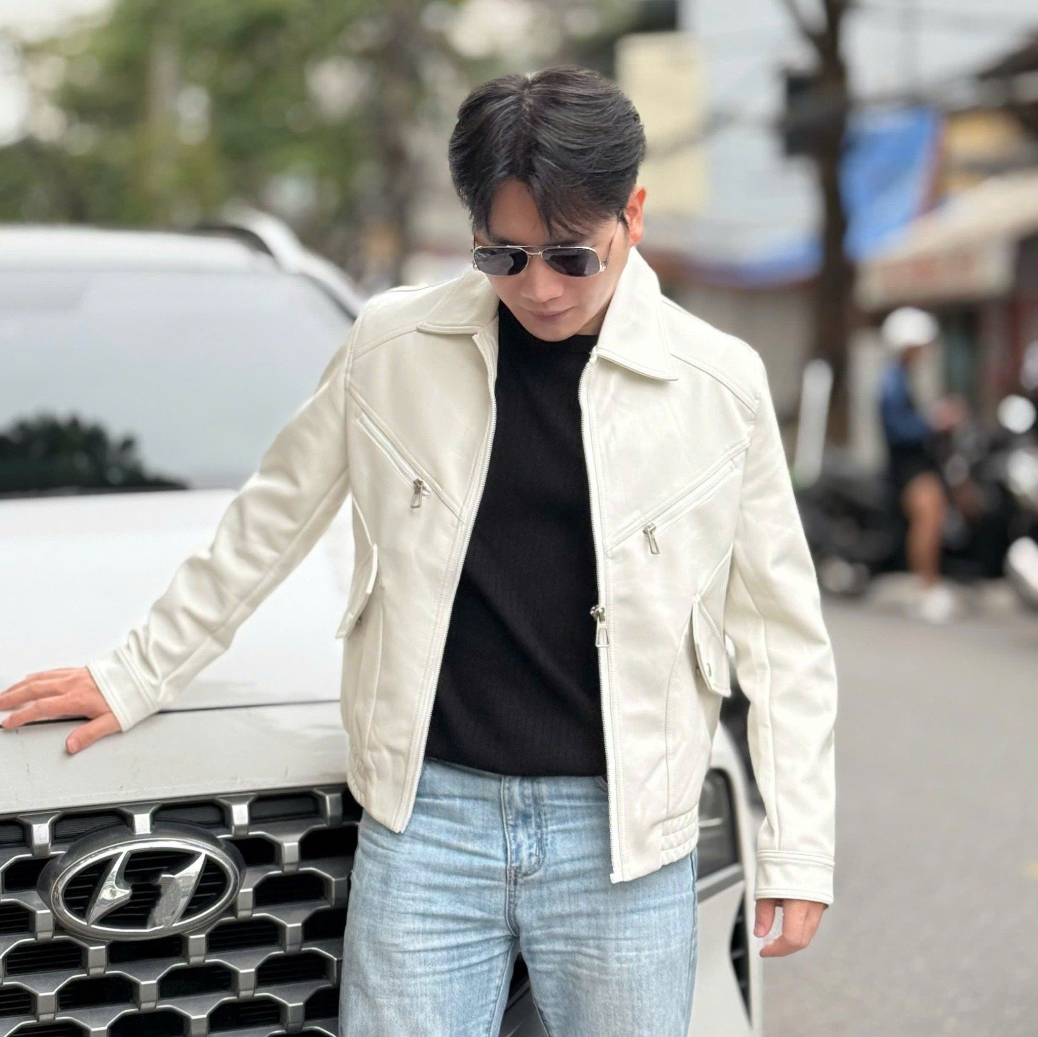  [ẢNH THẬT] Áo Khoác Da Nam Phối Khoá Ngực 897 